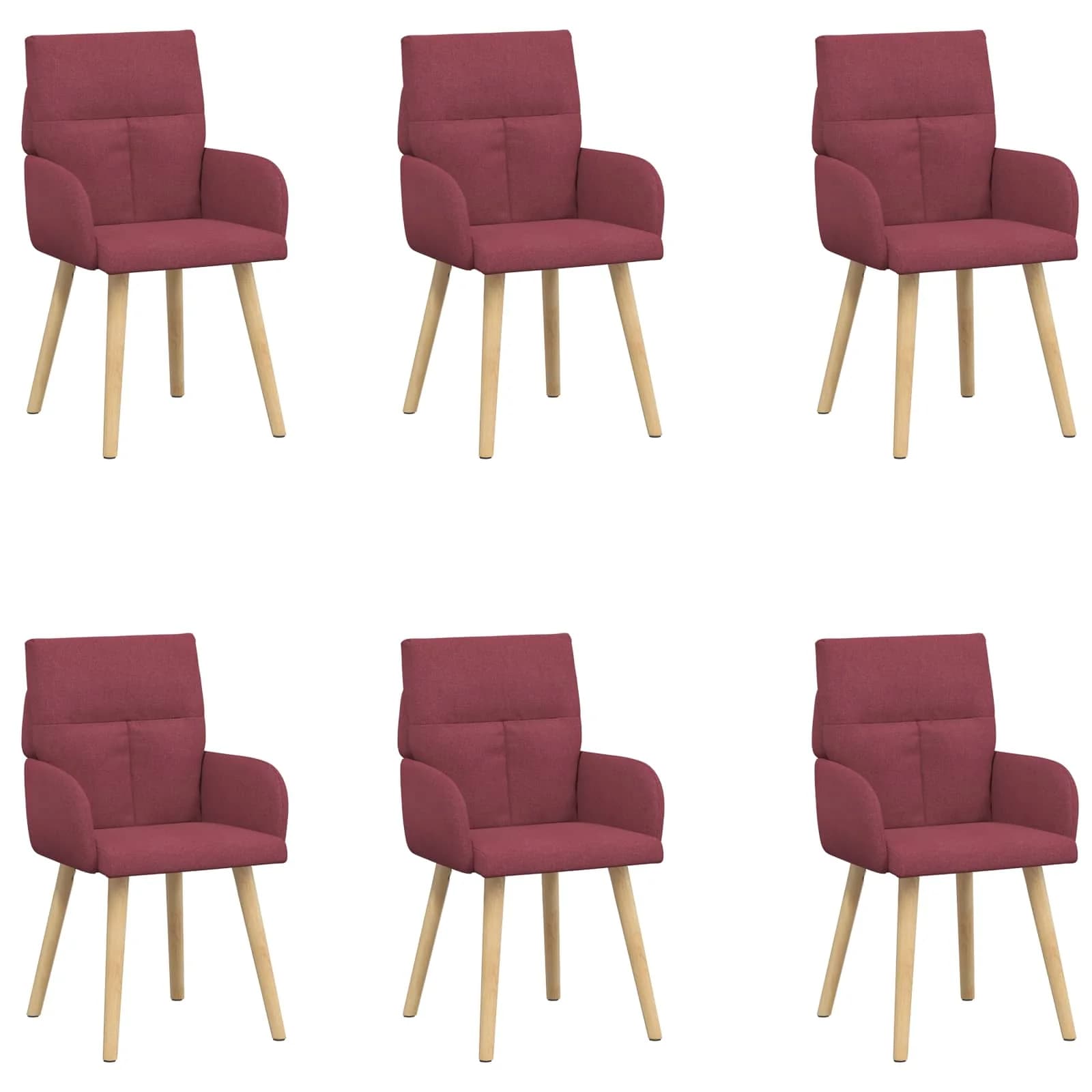 Jedilni stoli 6 kos Blago Vinorodna rdeča 60 x 56 x 96 cm - slika 2