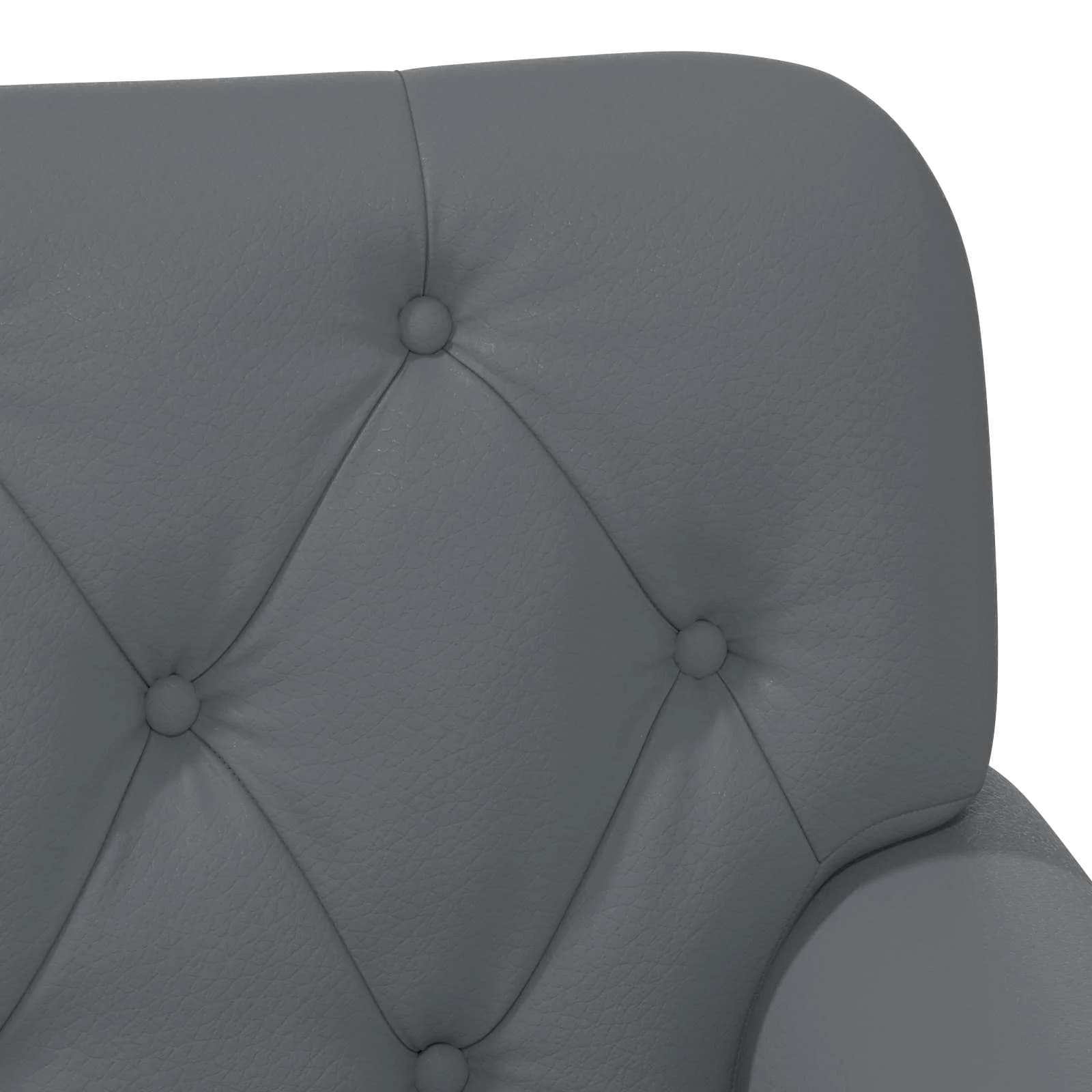 Dvojnica s gumbi Siva 120 x 65 x 77 cm Umetno usnje - slika 7