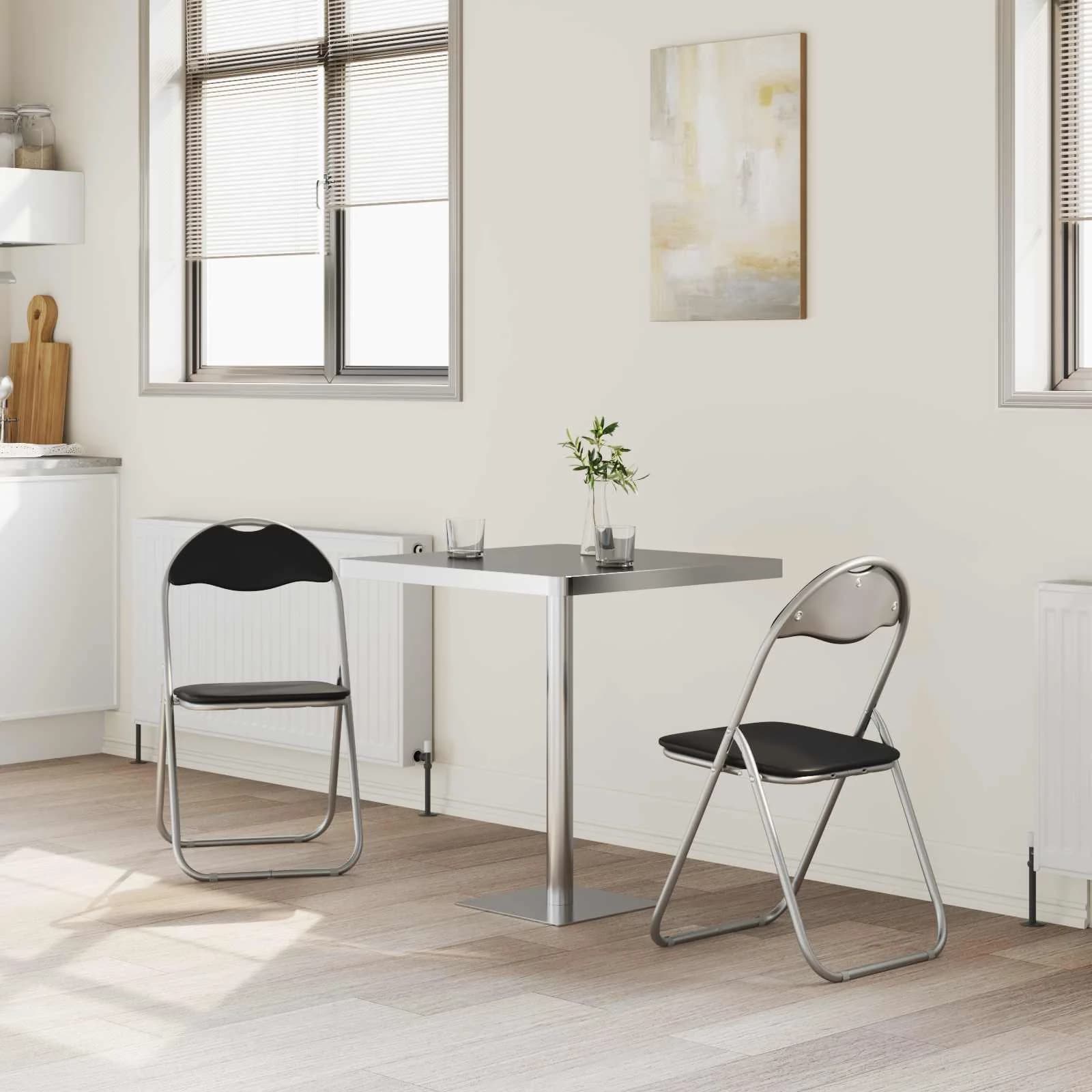 Zložljiva stolica 2 pcs Črna in siva 48 x 43,5 x 81 cm - slika 3
