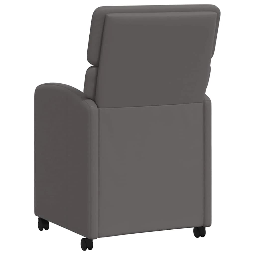 Jedilni stoli s kolesi 2 kos Umetna koža Siva 58 x 65 x 98 cm - slika 6