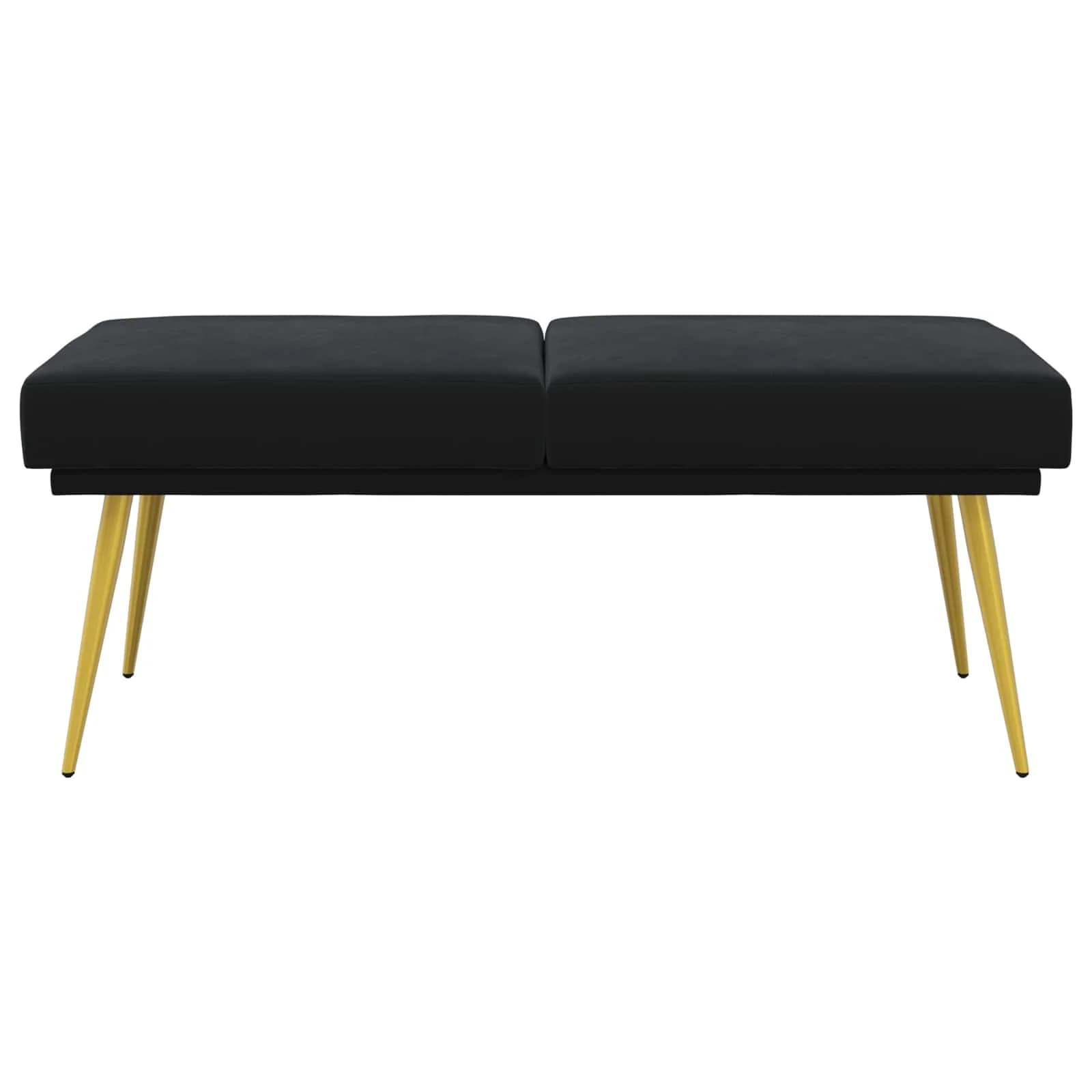Dvojna klop Črna 120 x 45 x 46 cm Žamet - slika 5
