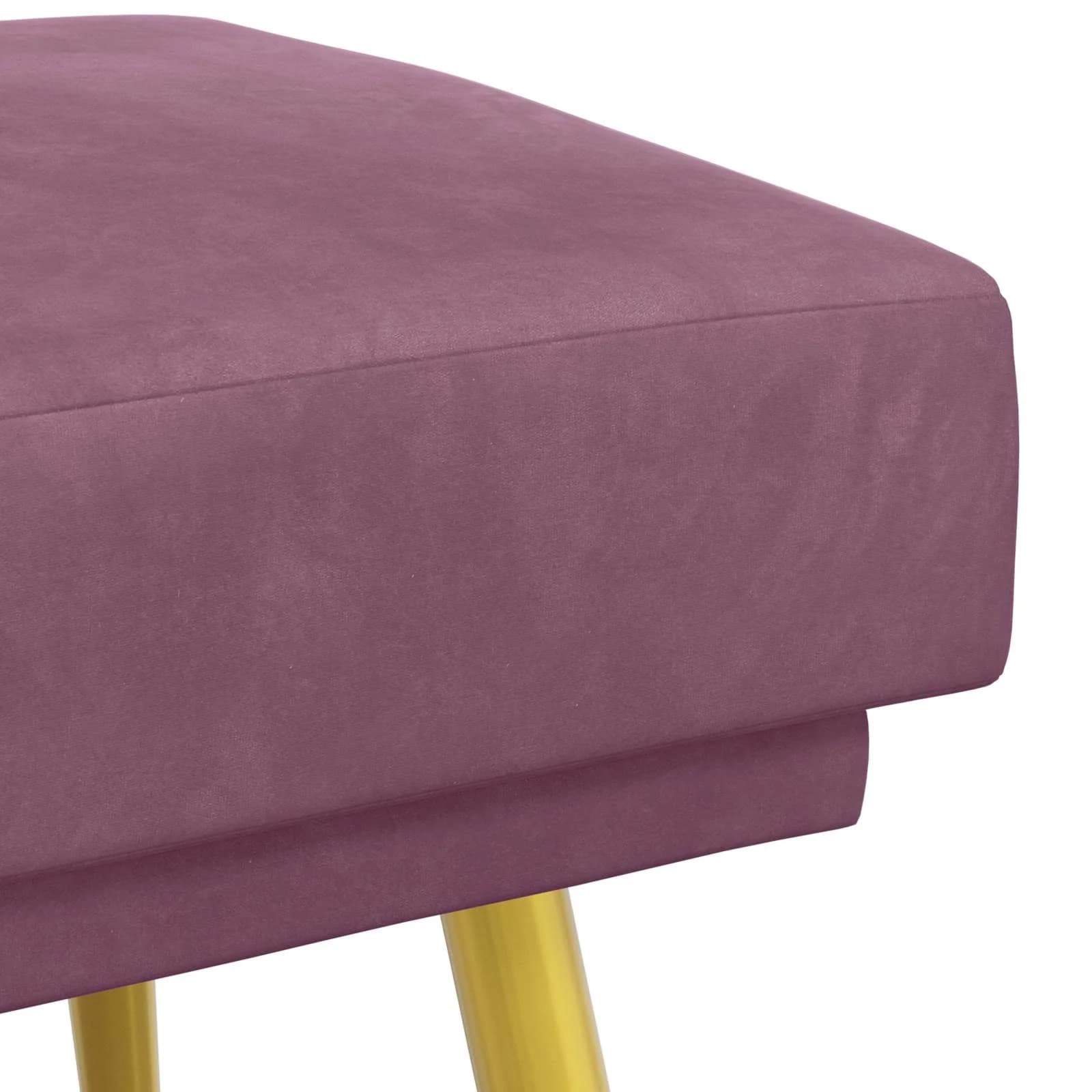 Dvojna klop Vijolična 120 x 45 x 46 cm Žamet - slika 6