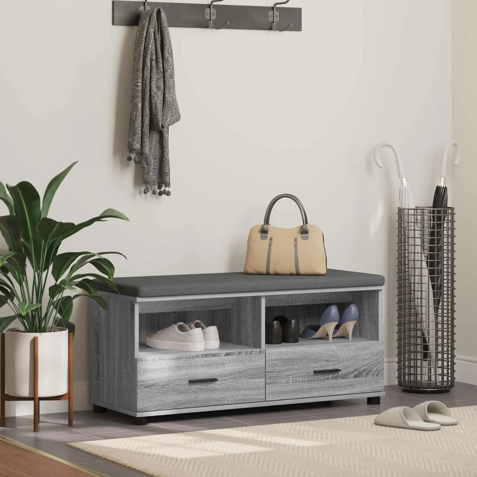 Haldna klop z blazino s predalom Siva Sonoma 100 x 38 x 46 cm