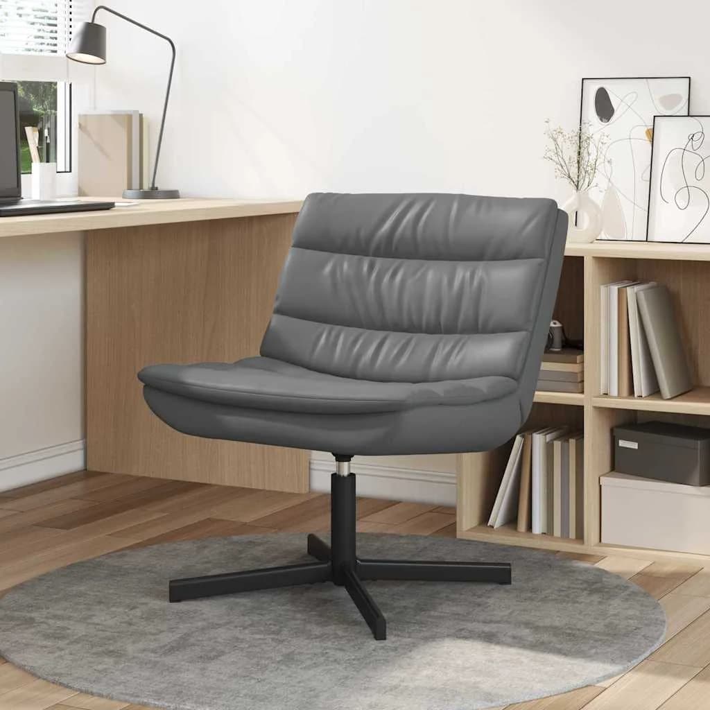 Vrtljiv stol Siva 63 x 75 x 76 cm Umetno usnje