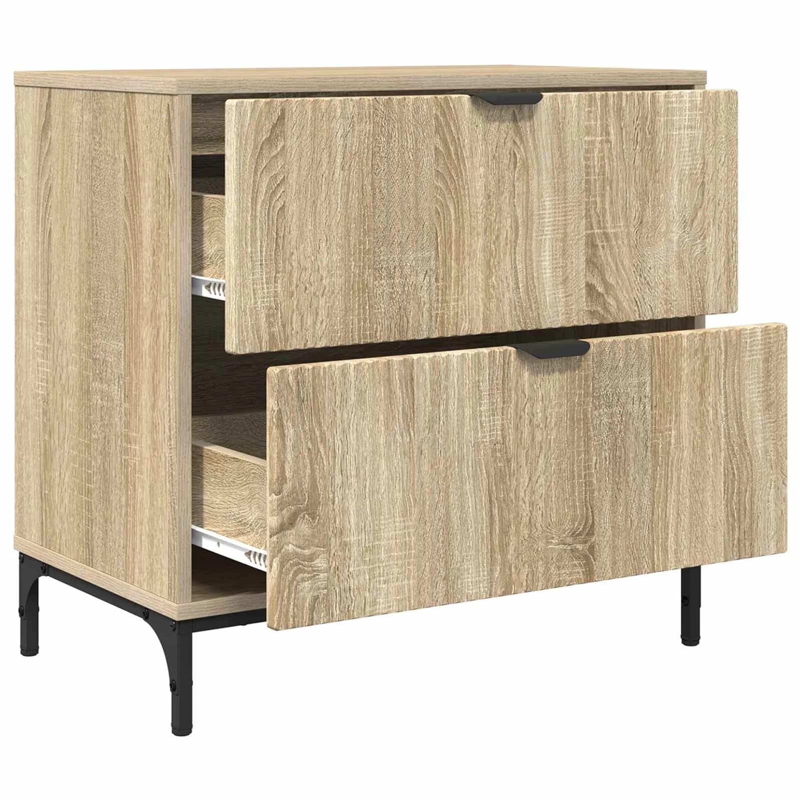 Nočna omarica sonoma hrast 63.5 x 36 x 61 cm Inženirski les - slika 5