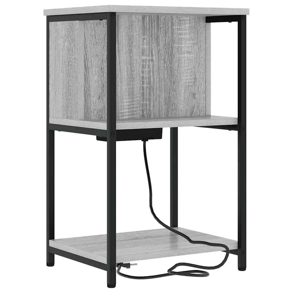 Nočna omarica 2 kos Siva Sonoma 38 x 31 x 61 cm Inženirski les - slika 8