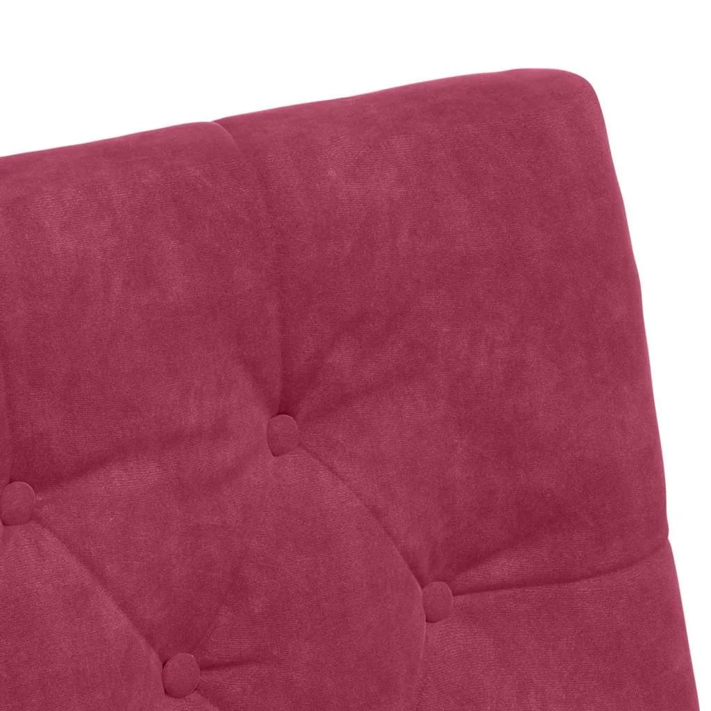Jedilni stoli s kolesi 2 kos Žamet vinsko rdeča 58 x 67 x 97 cm - slika 8