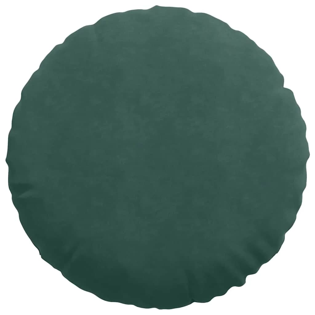 Sedežne blazine 2 kos Žamet Temno zelena Ø 80 x 29 cm - slika 6