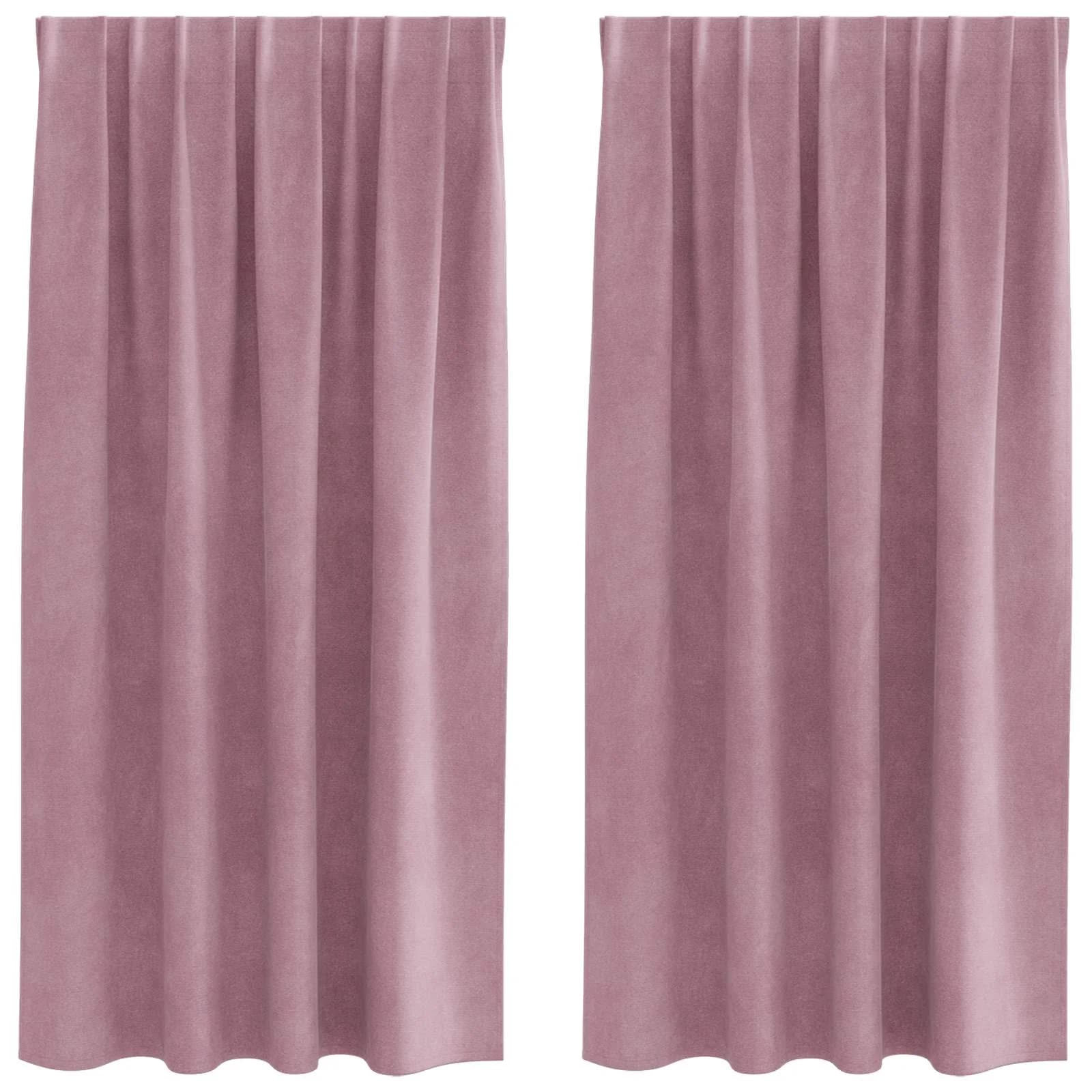 Zatemnitvene zavese 2 kos Temno roza 140 x 175 cm Žamet - slika 2