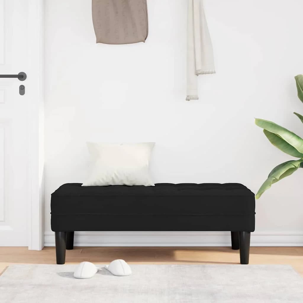 klop z blazino Črna 113 x 57 x 39 cm Žamet - slika 3