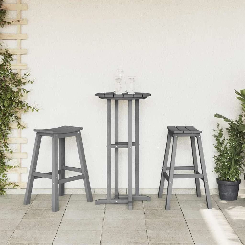 Barski stol 2 kos Svetlo siva 52 x 43 x 73,5 cm HDPE - slika 3