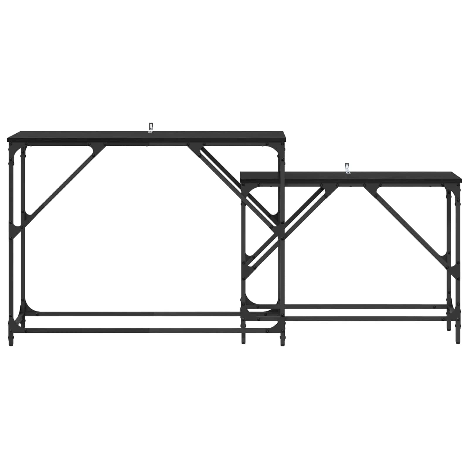 Konzolna miza 2 kos Črna Orehovina 100 x 28 x 75 cm - slika 5