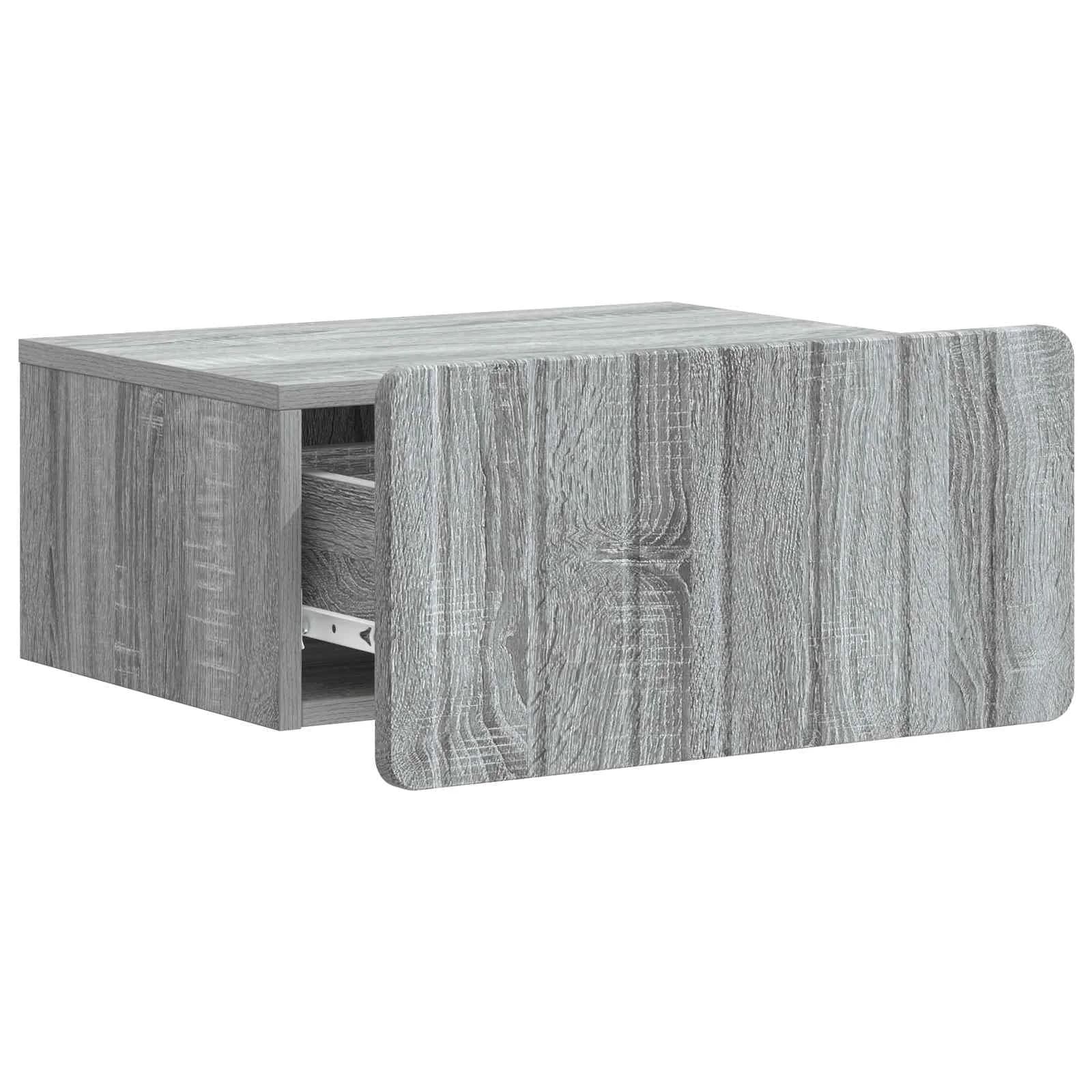 Stenski nočni omarici s predalom Siva Sonoma 49 x 34,5 x 24 cm - slika 4
