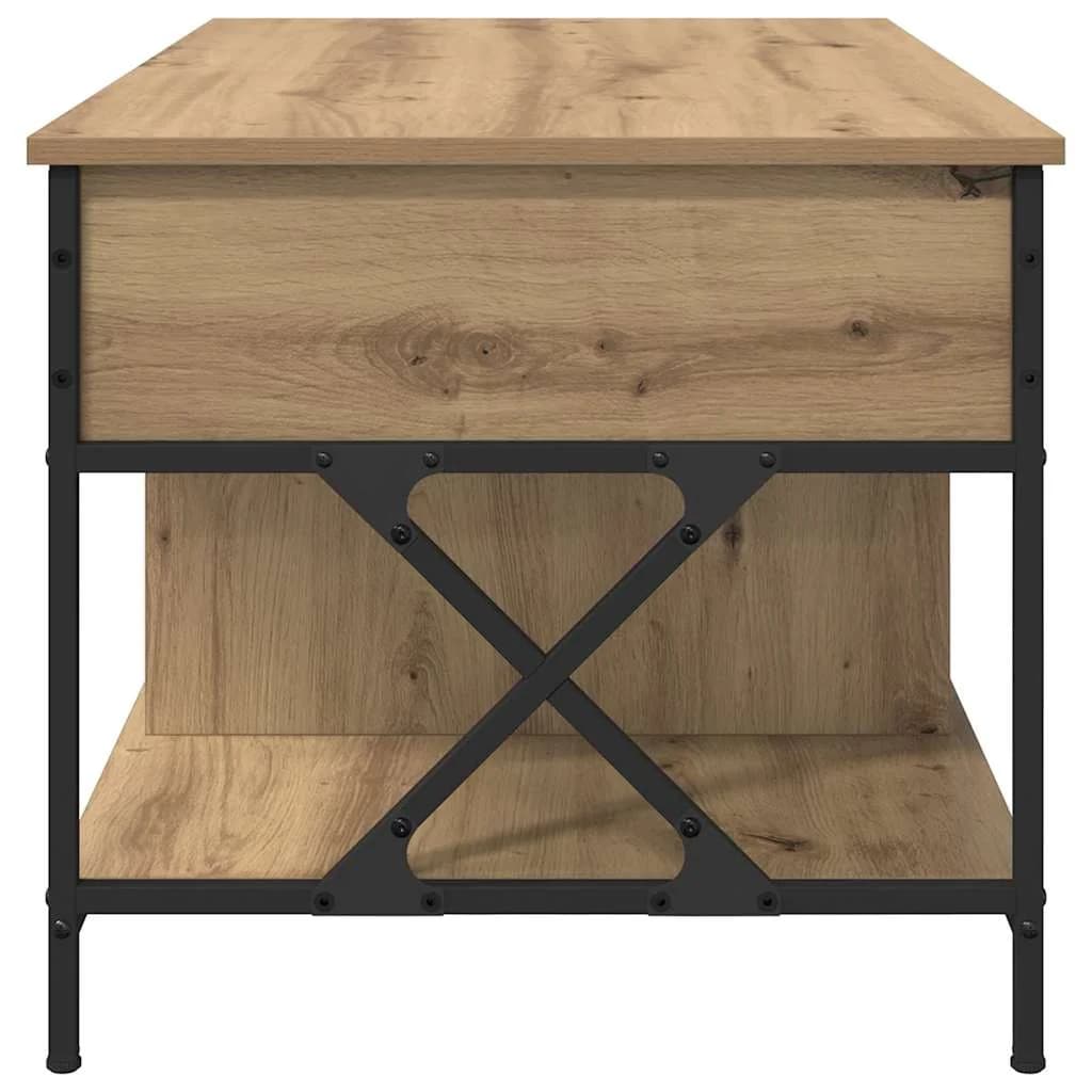 Klubska miza Umetni hrast 100 x 55 x 48.5 cm Inženirski les - slika 7