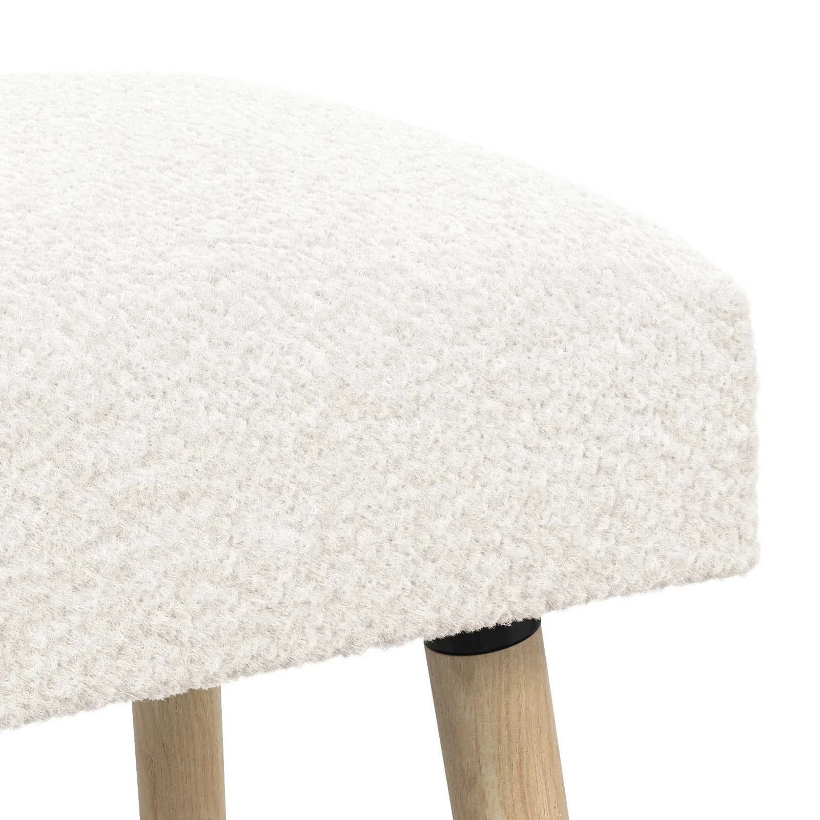 klop Enobarvno Krem 60 x 40 x 45 cm Bouclé - slika 6