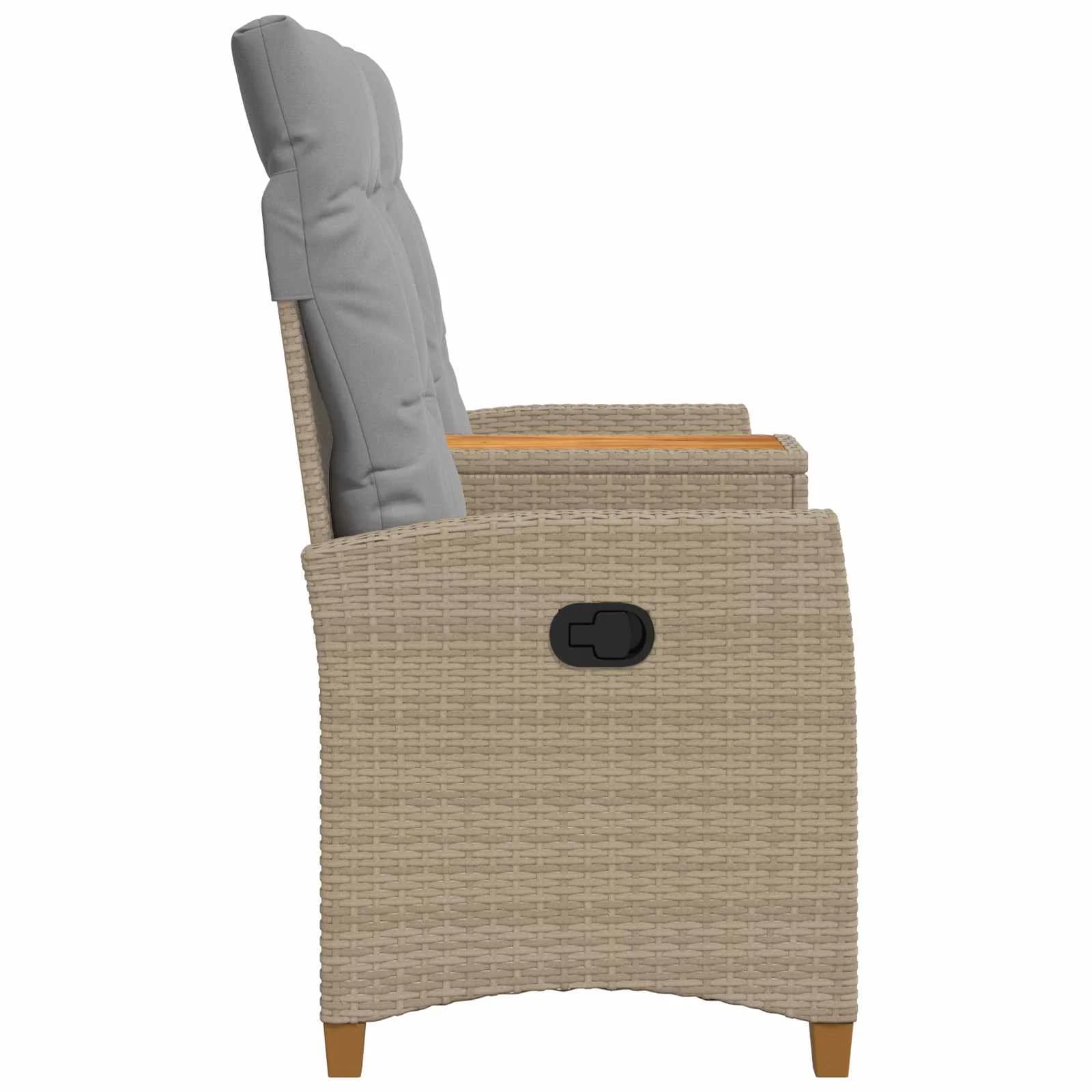 Zložljiva klop s tabelo Bež in svetlo siva 126 x 65 x 112 cm - slika 5