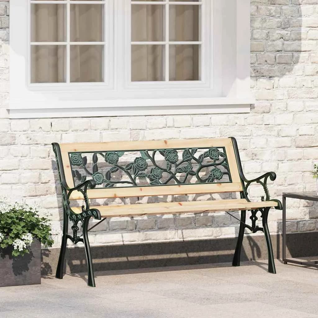 Vrtna klop z blazino Rjava 116 x 54 x 73 cm les