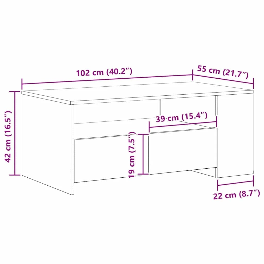 Klubska miza Star les 102 x 55 x 43,5 cm Inženirski les - slika 11