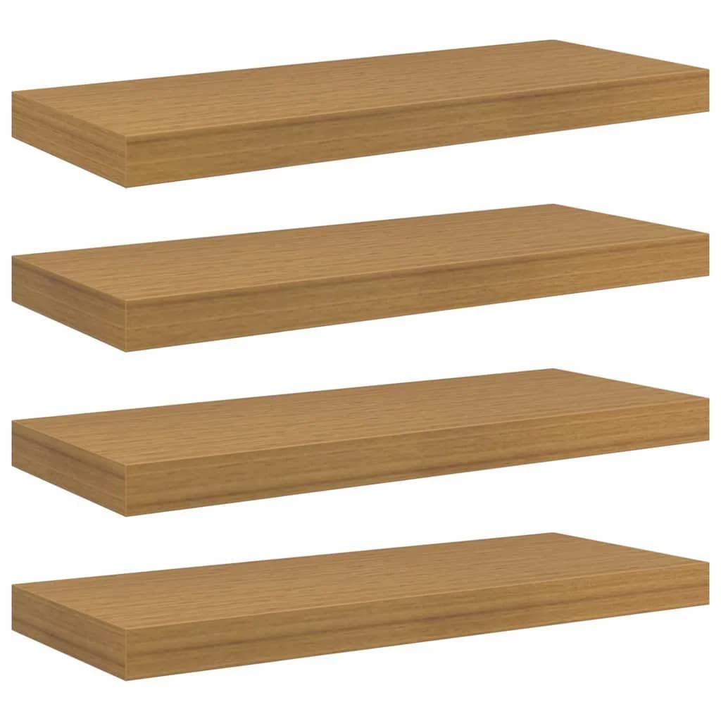 Stenska polica Montaža za steno 4 kos Bež 60 x 23,5 x 3,8 cm - slika 2