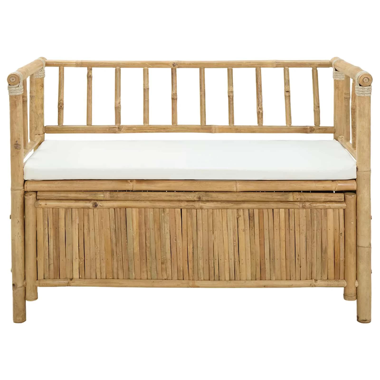 Parkovna Shramba Klop 110 x 47 x 80 cm Bambus Naravna - slika 4