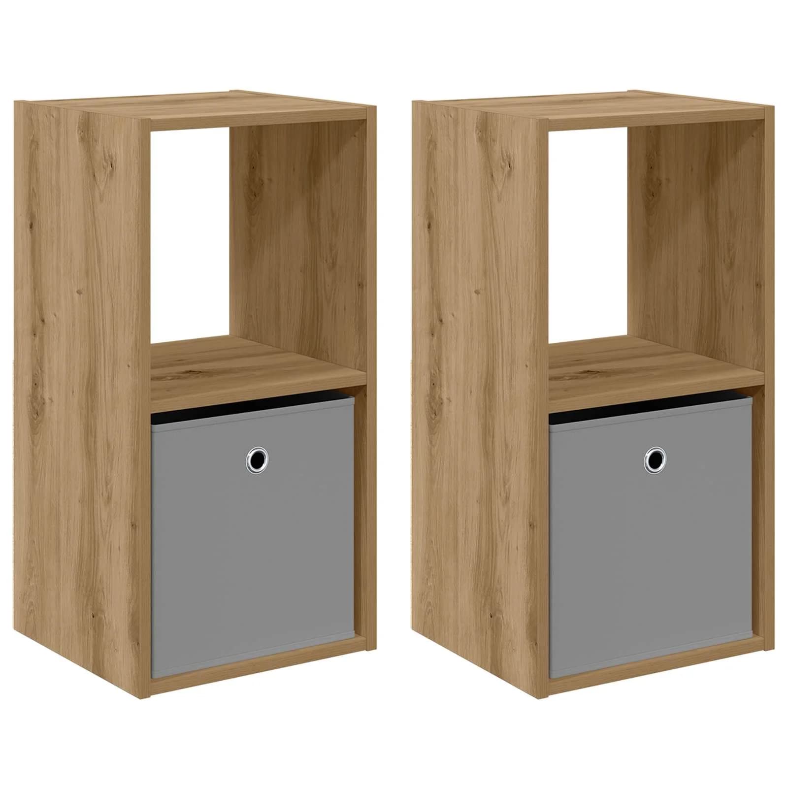 Nočna omarica 2 kos Umetni hrast 35 x 32 x 68,5 cm - slika 2