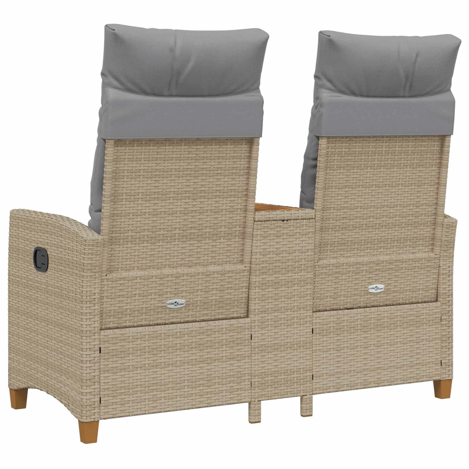Zložljiva klop s tabelo Bež in svetlo siva 126 x 65 x 112 cm - slika 6