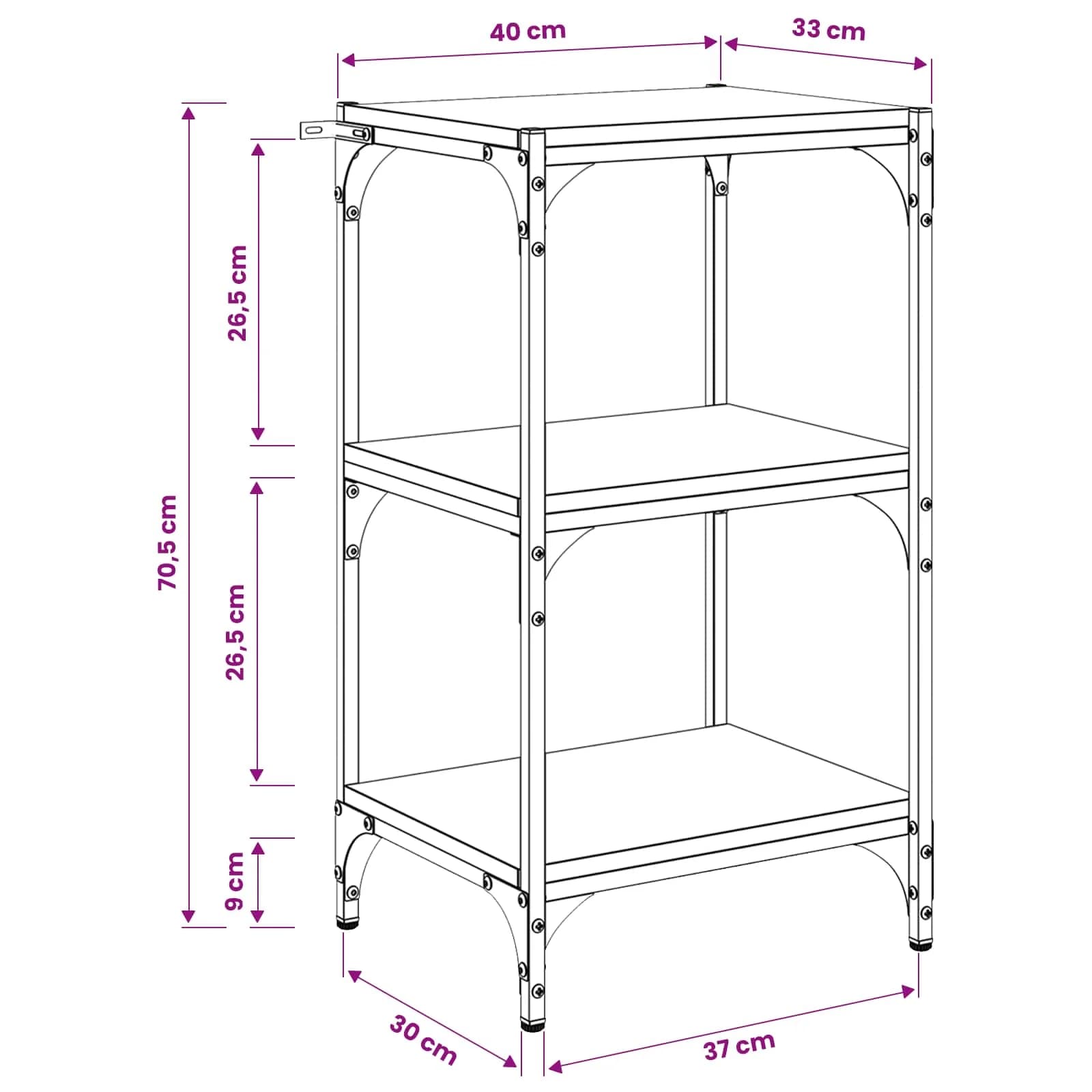 Knjigovni omar Star les 40 x 33 x 70,5 cm - slika 11