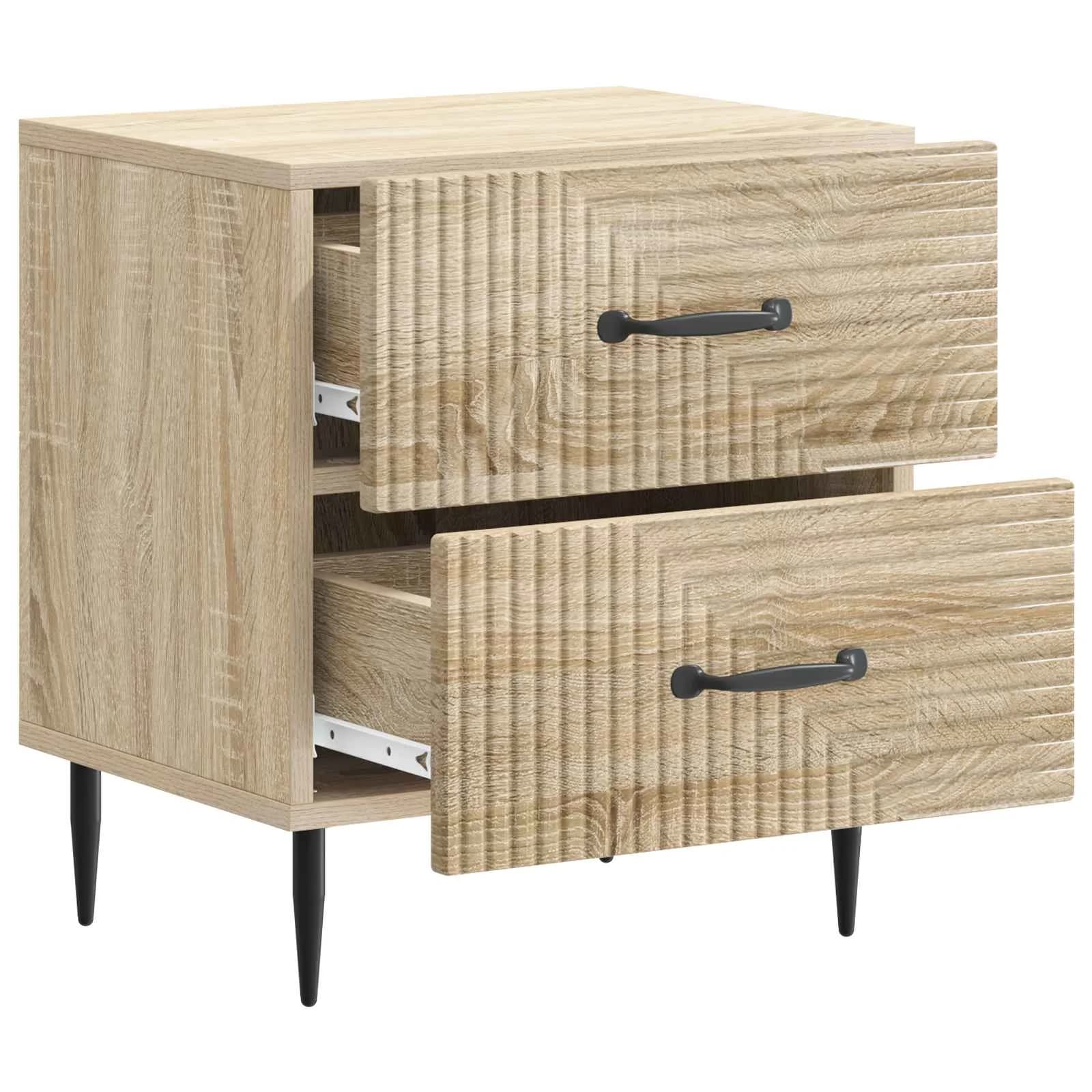 Nočna omarica Sonoma hrast 43 x 34,5 x 47,5 cm Inženirski les - slika 4