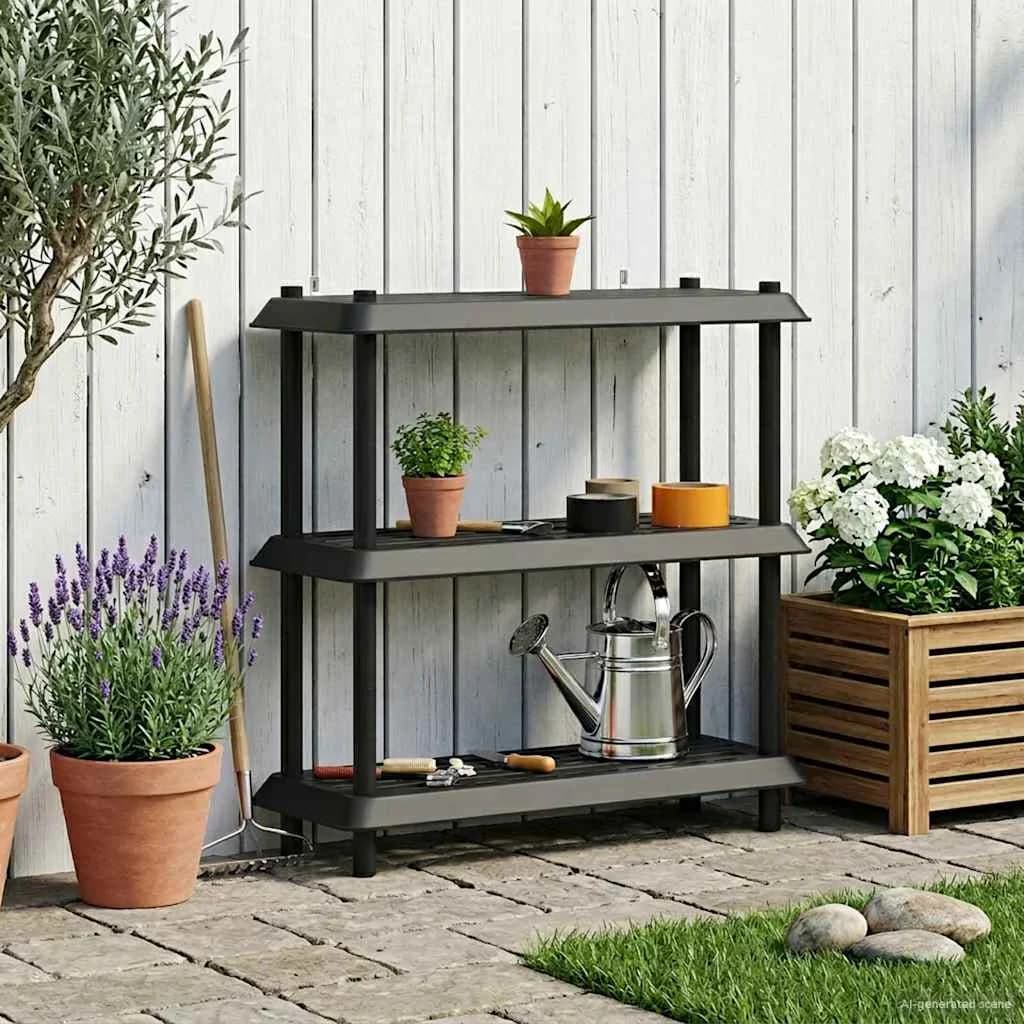 Polična enota 3 nivojev 100 x 40 x 96 cm PP Antracit - slika 4