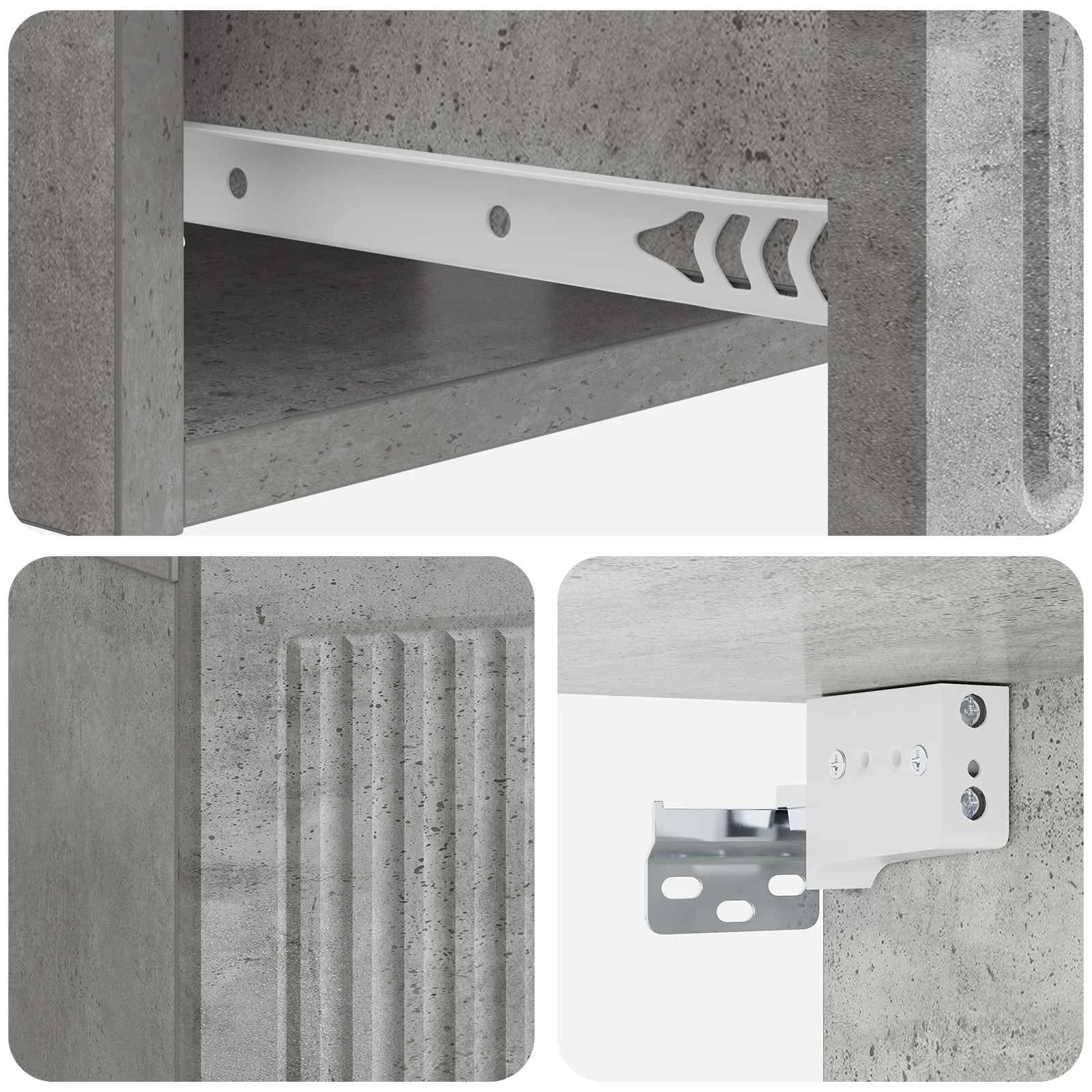 Nočna omarica Betonsko siva 49 x 34,5 x 20 cm Inženirski les - slika 8