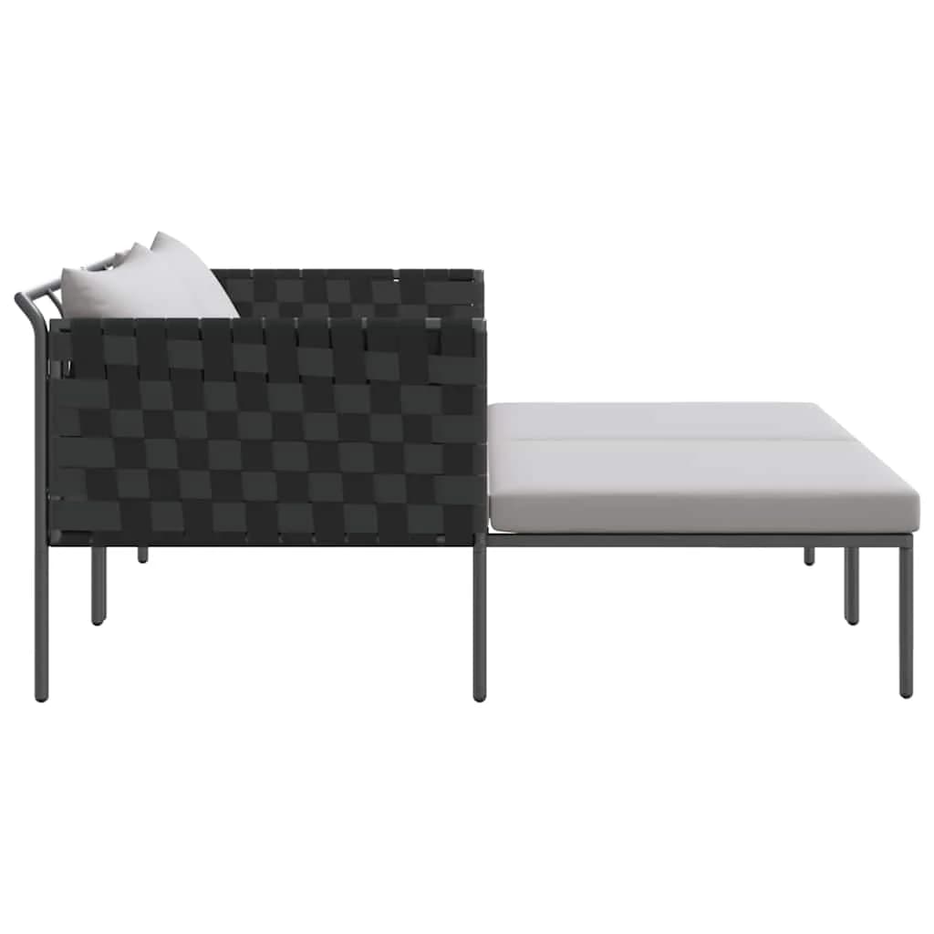 Ležalnik Antracit 153 x 115 x 69.5 cm Prašno lakirano jeklo - slika 7