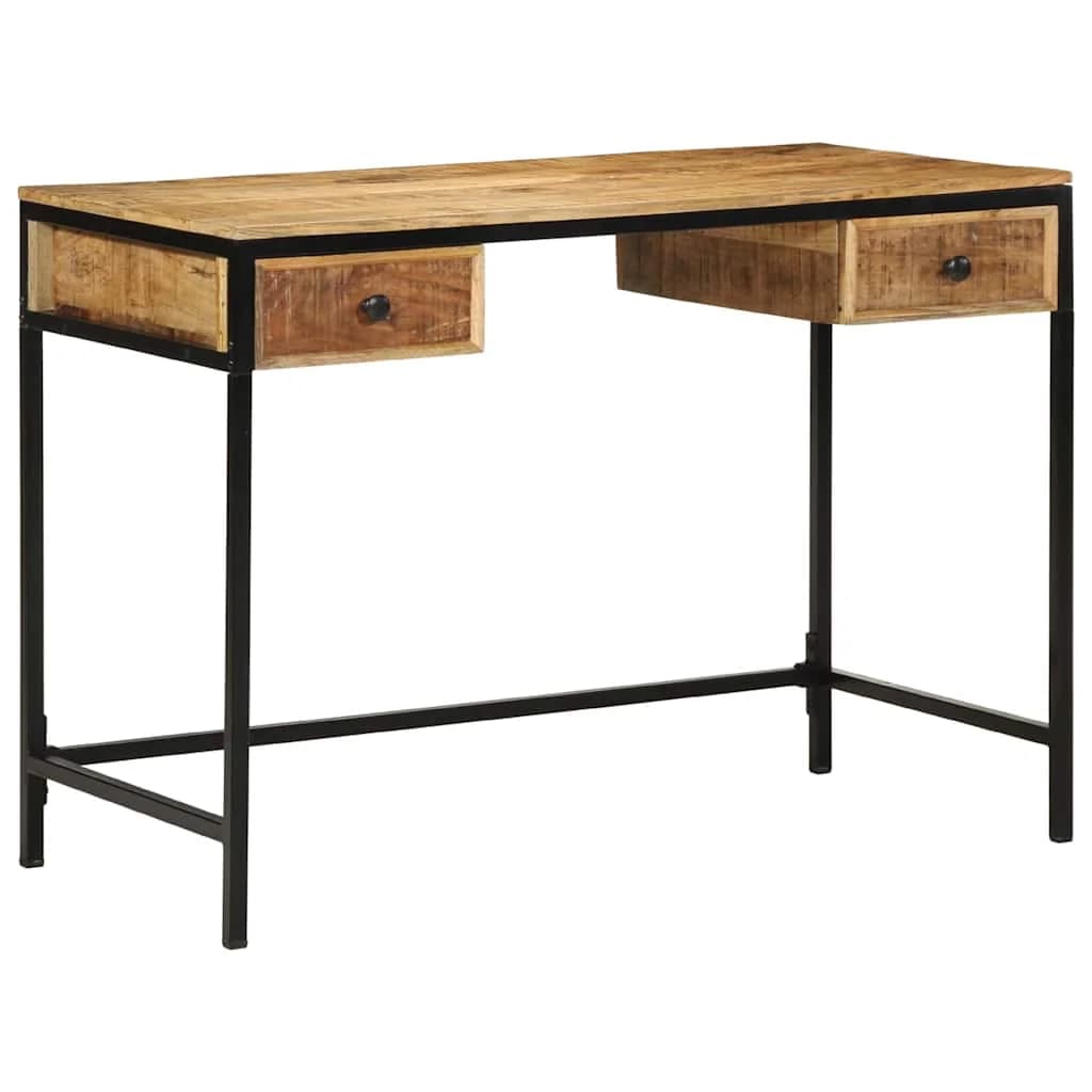 Pisalna miza Rjava 105 x 50 x 75 cm Trdna mango les in kovina - slika 3