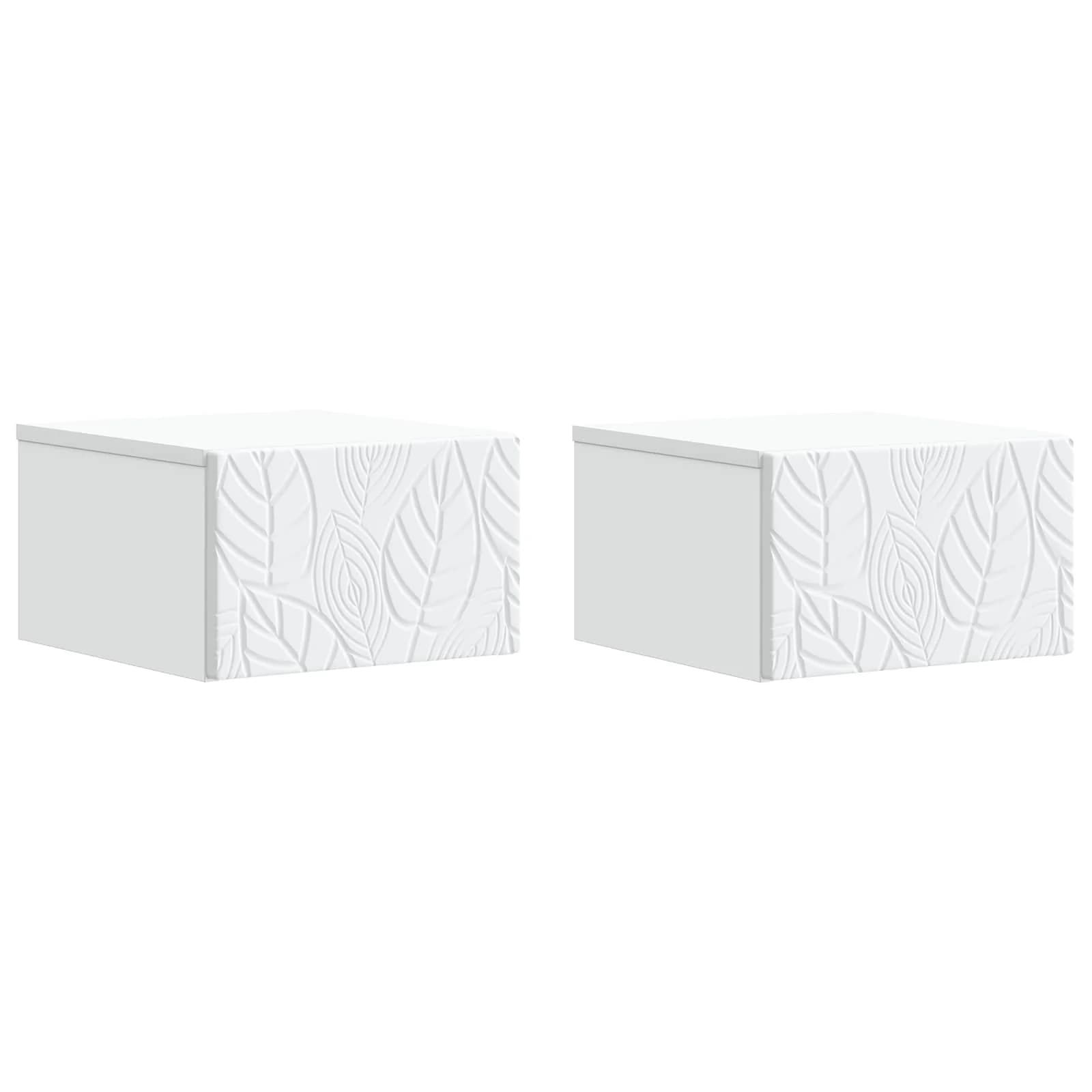 Stenska stranska miza 2 kos Bela 34,5 x 33 x 20 cm - slika 2