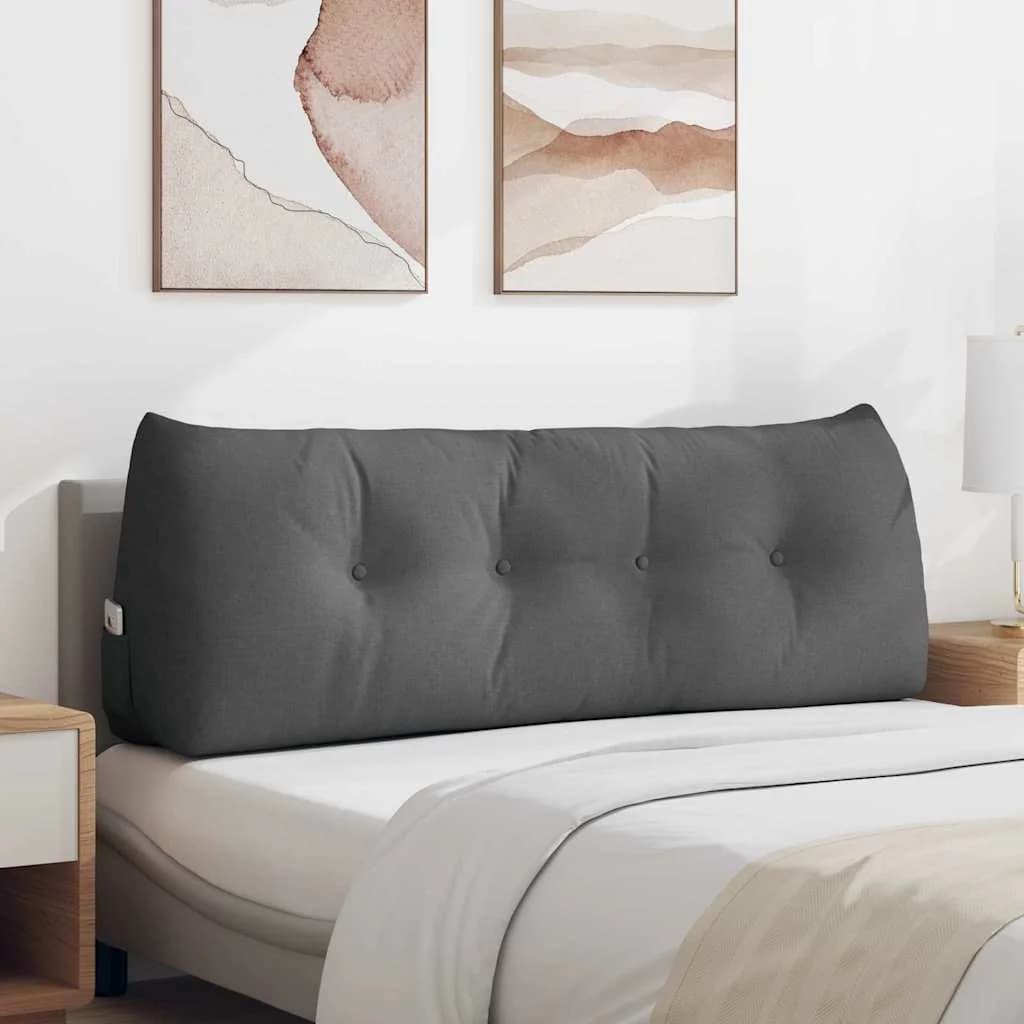 Poglavni vzglavnik Temno siva 140 x 24 x 50 cm blago