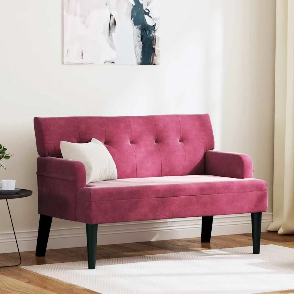 Chesterfield klop Vinorodna rdeča 112 x 65,5 x 75 cm Žamet
