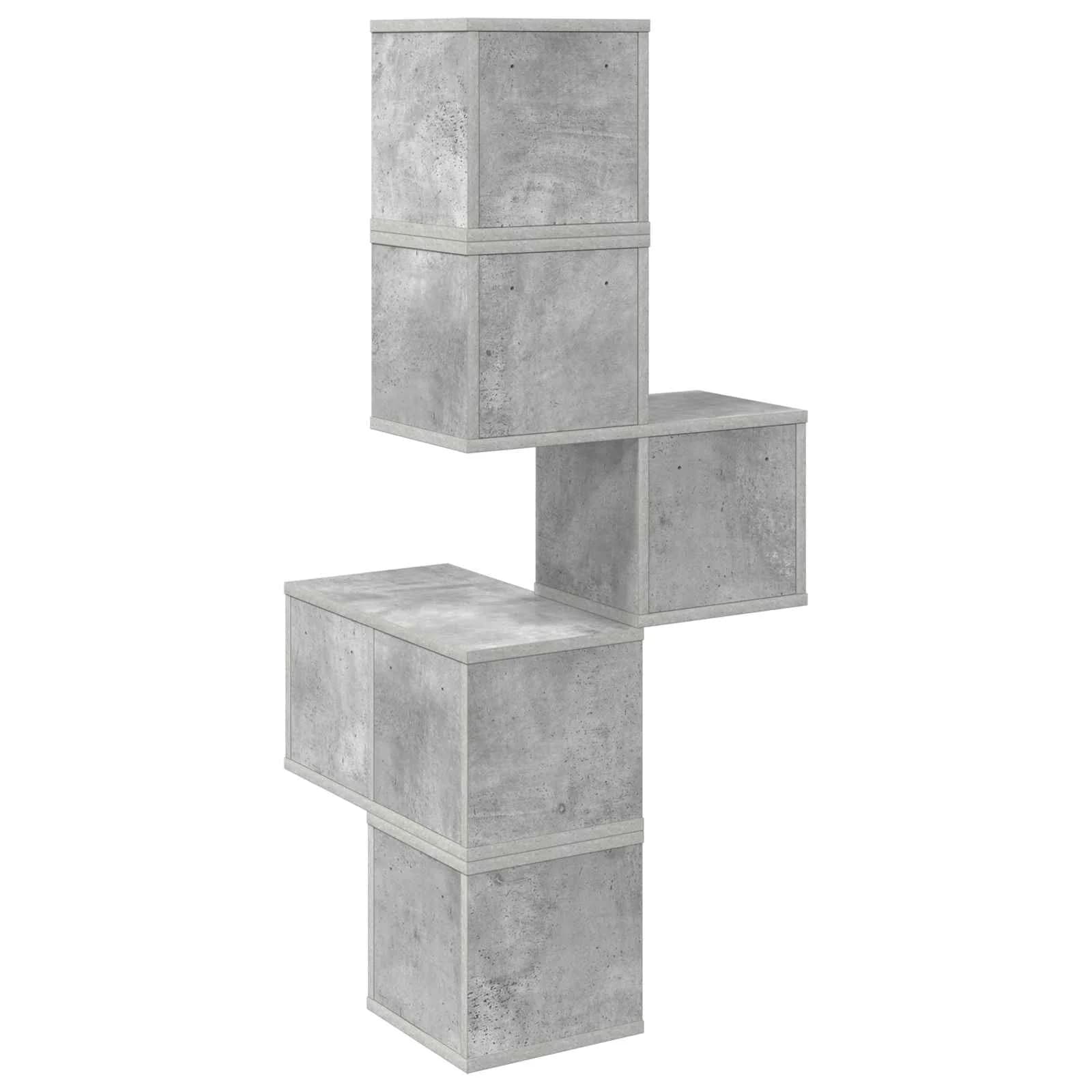 Polica za vogal na steni Betonsko siva 48 x 48 x 120 cm - slika 6