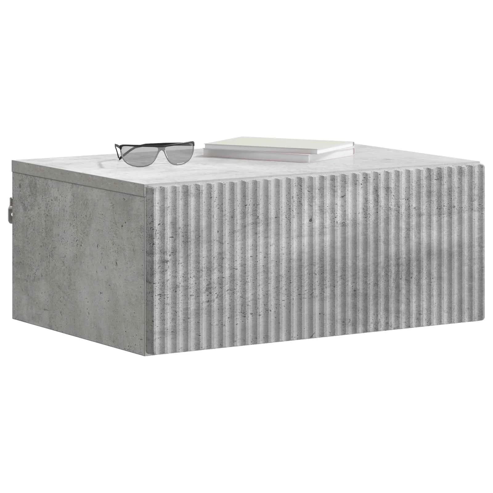 Stenski nočni omarici 2 kos Betonsko siva 49 x 34,5 x 20 cm - slika 3