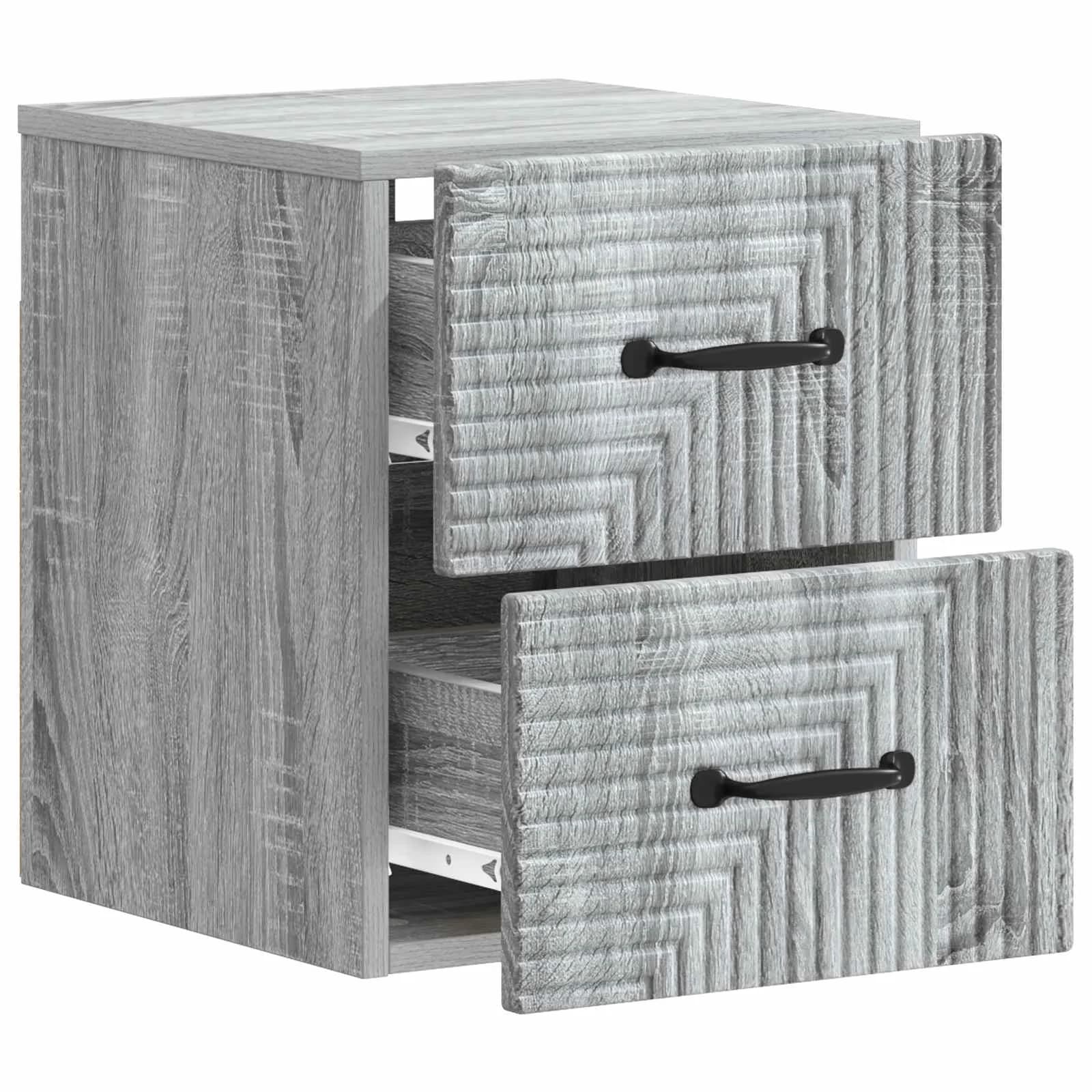 Stenski nočni omarici s predalom Siva Sonoma 34,5 x 33 x 40 cm - slika 4