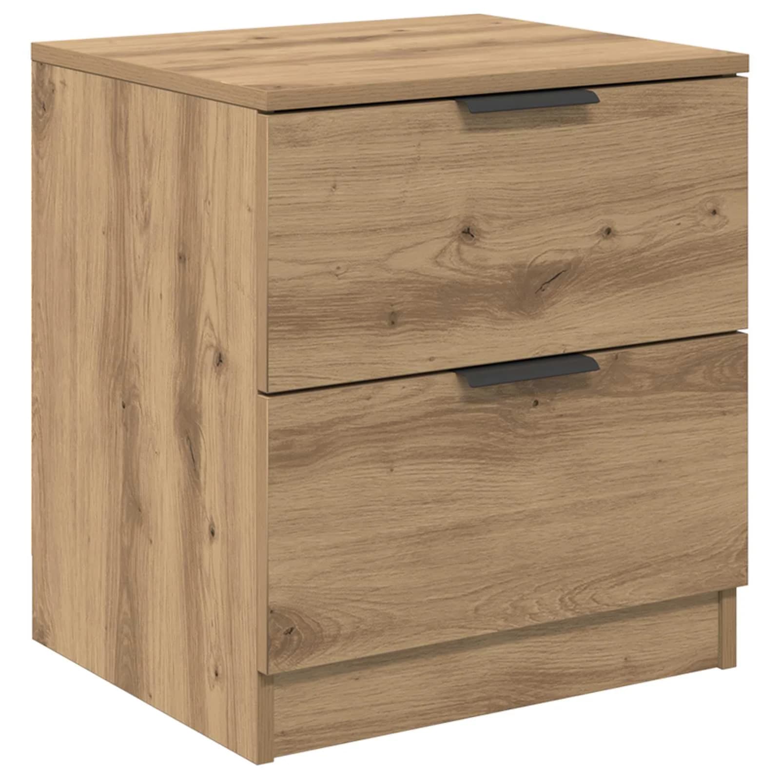 Nočna omarica 2 kos Umetni hrast 45 x 39 x 50cm Inženirski les - slika 6