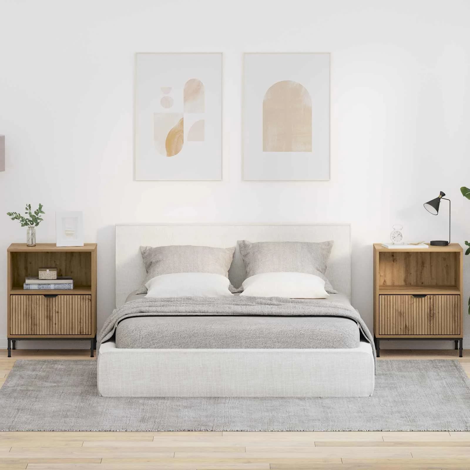 Nočna omarica 2 kos artisan hrast 49 x 36 x 61 cm
