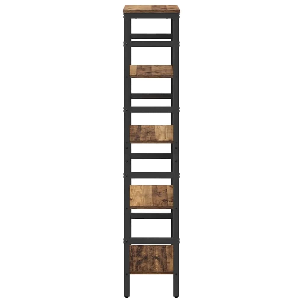 Knjižna polica 4 nivojev 40 x 29,5 x 149 cm Inženirski les - slika 6