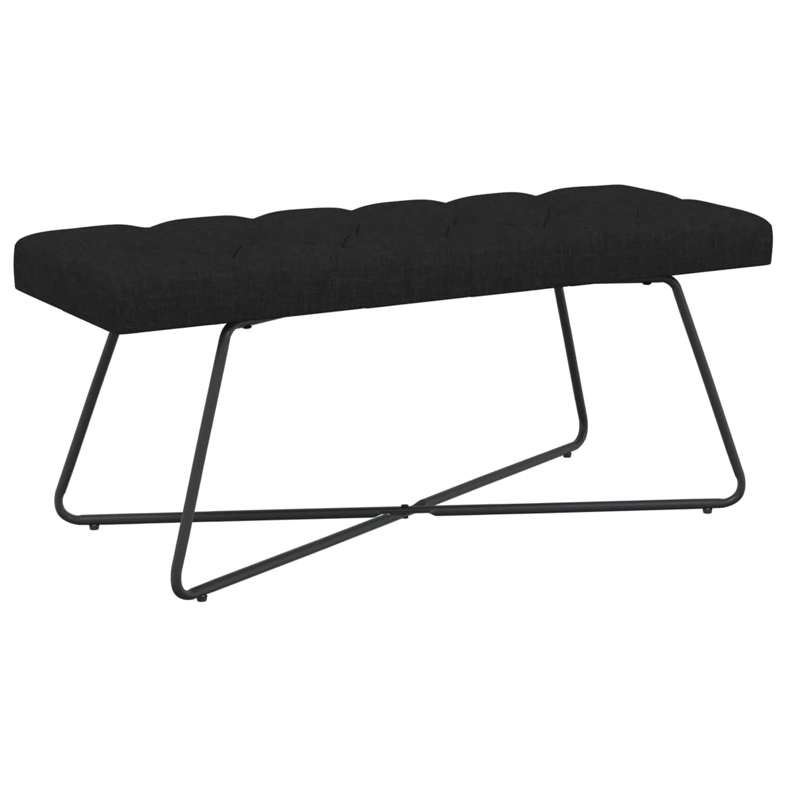 Klop s gumbnim oblazinjenjem Črna 110 x 40 x 46 cm Blago - slika 2