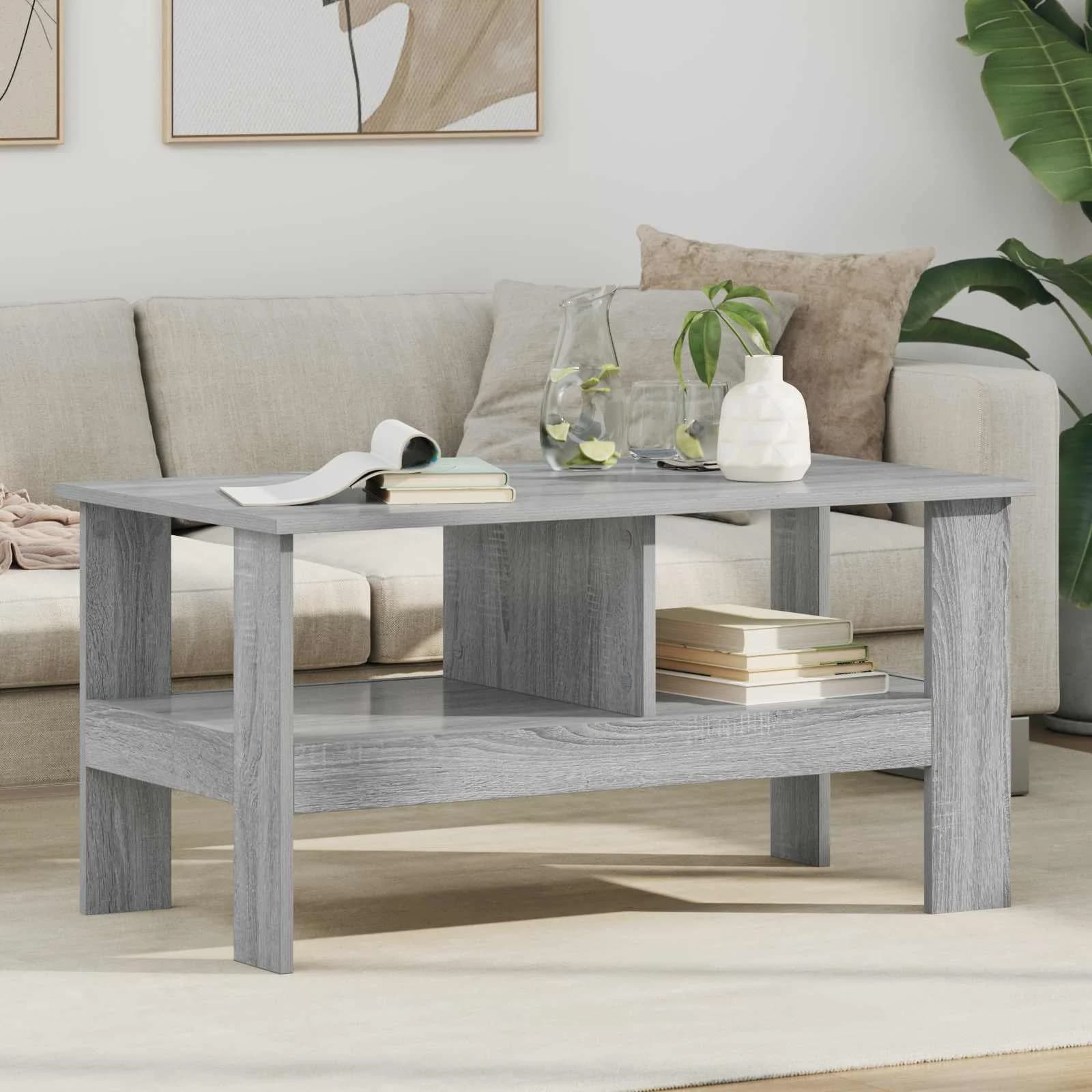 Klubska miza Siva Sonoma 90 x 50 x 45 cm Inženirski les