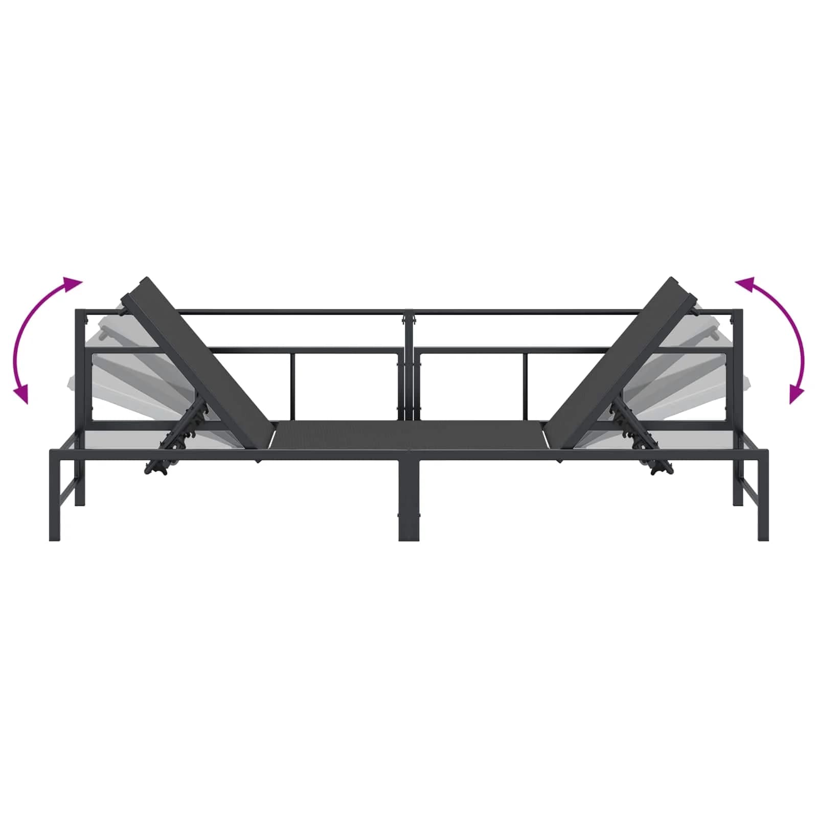 Ležalnik Črna 200 x 62 x 59,5 cm Tekstil - slika 8