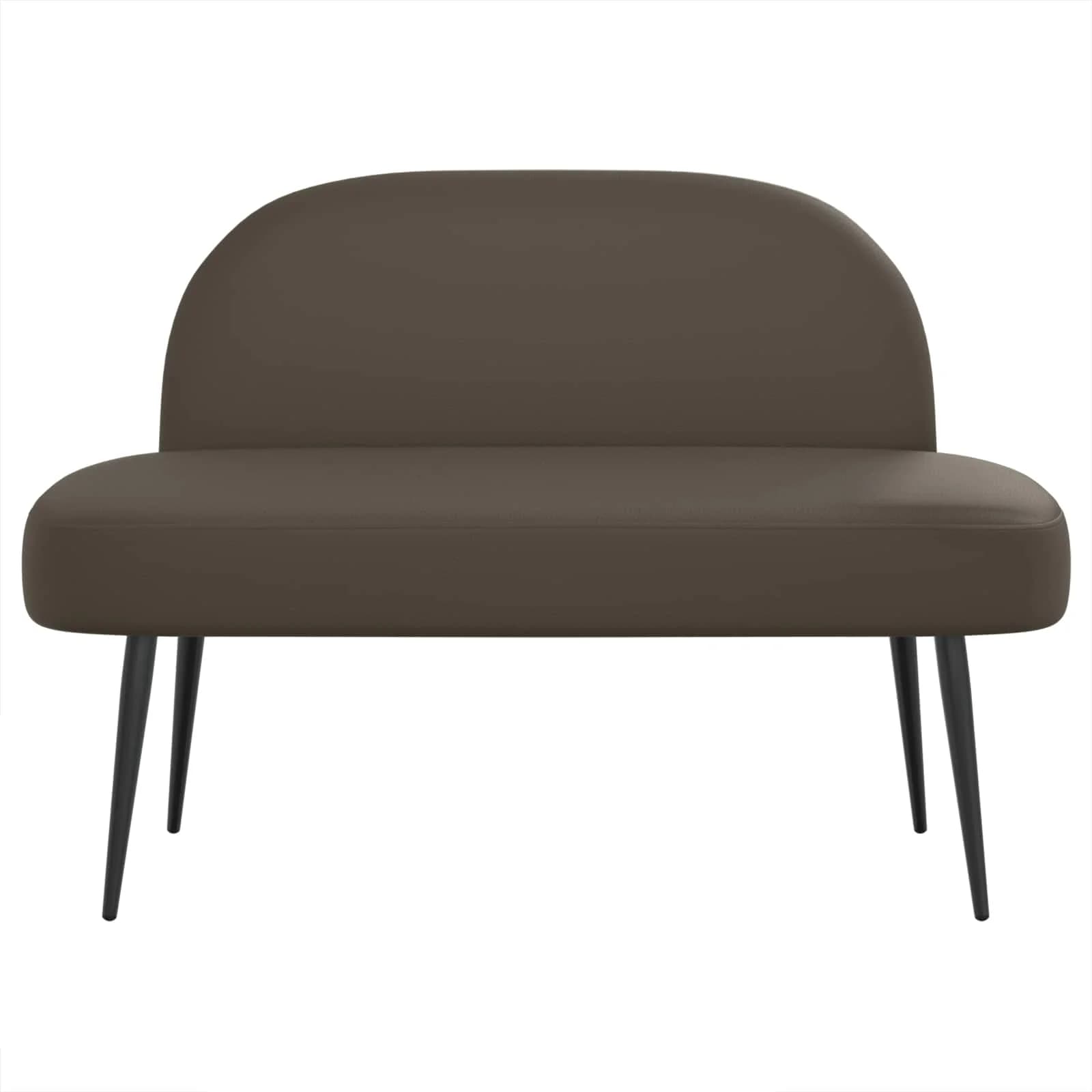 Oblazinjena klop z naslonom Siva 110 x 60 x 76 cm Umetno usnje - slika 3