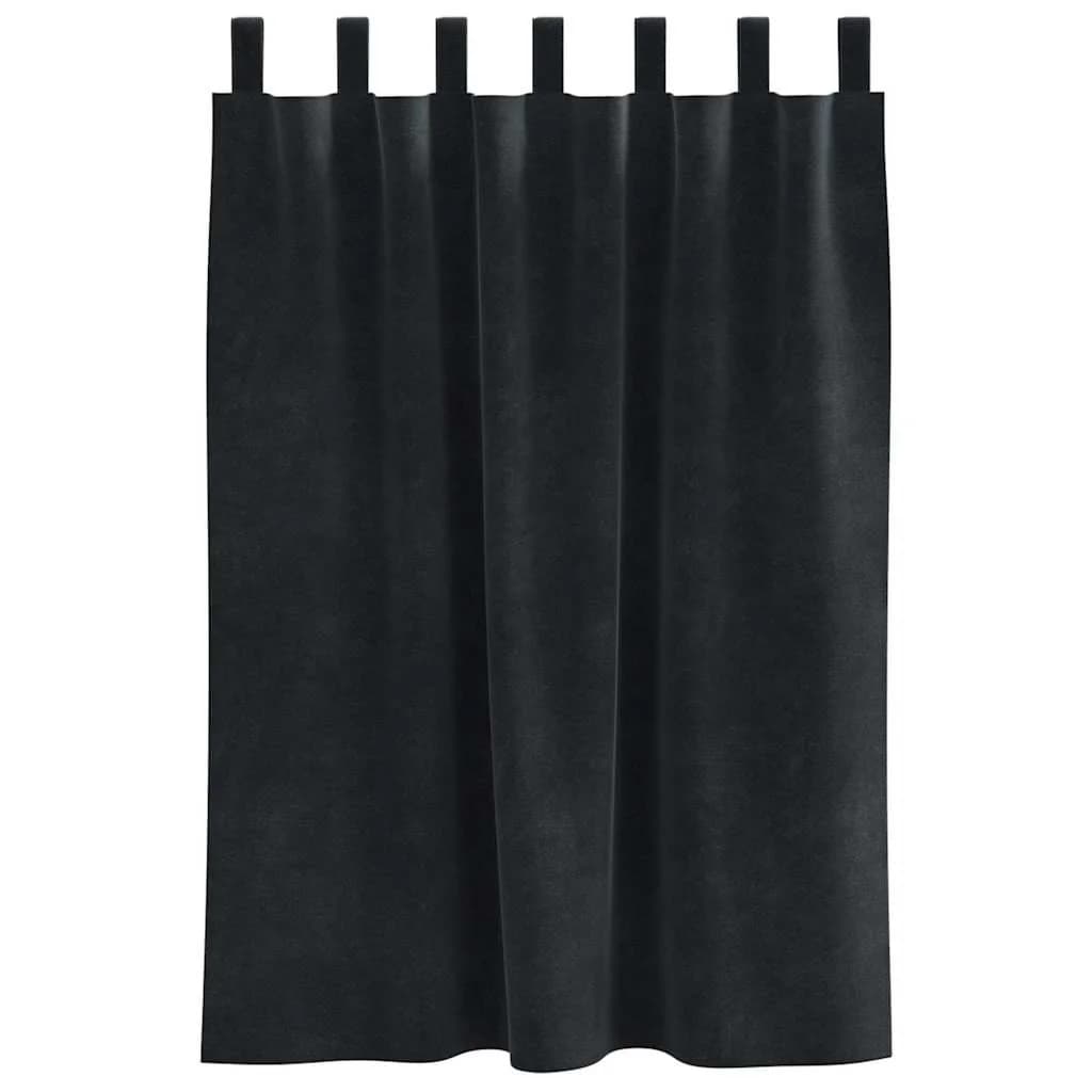Zatemnitvene zavese 2 kos Črna 140 x 140 cm Žamet - slika 4