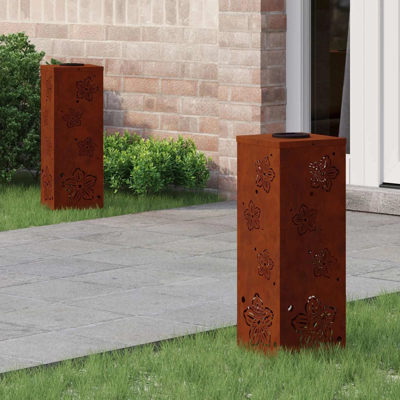 Solarno LED svetilo za pot 2 kos Toplo bela 18 x 18 x 50 cm