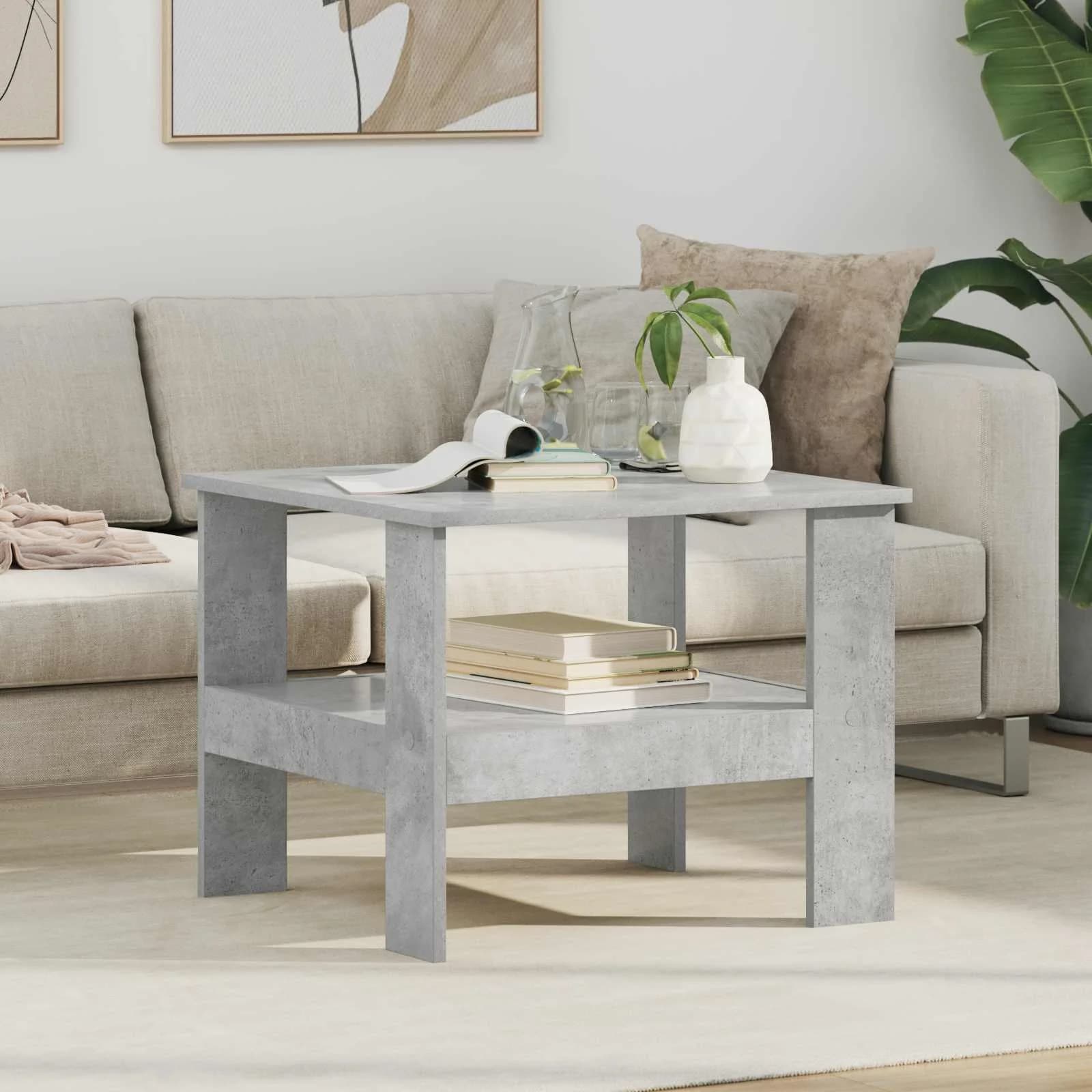 Klubska miza Betonsko siva 57 x 55 x 45 cm Inženirski les