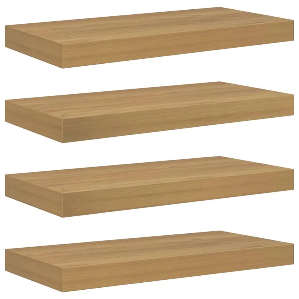 Stenska polica Montaža za steno 4 kos Rjava 50 x 23,5 x 3,8 cm - slika 2