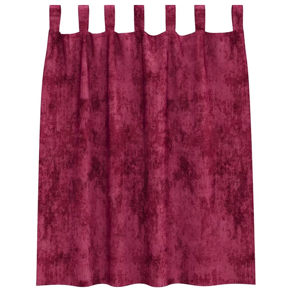 Velvete zavese 2 kos Vinorodna rdeča 140 x 140 cm Žamet - slika 4